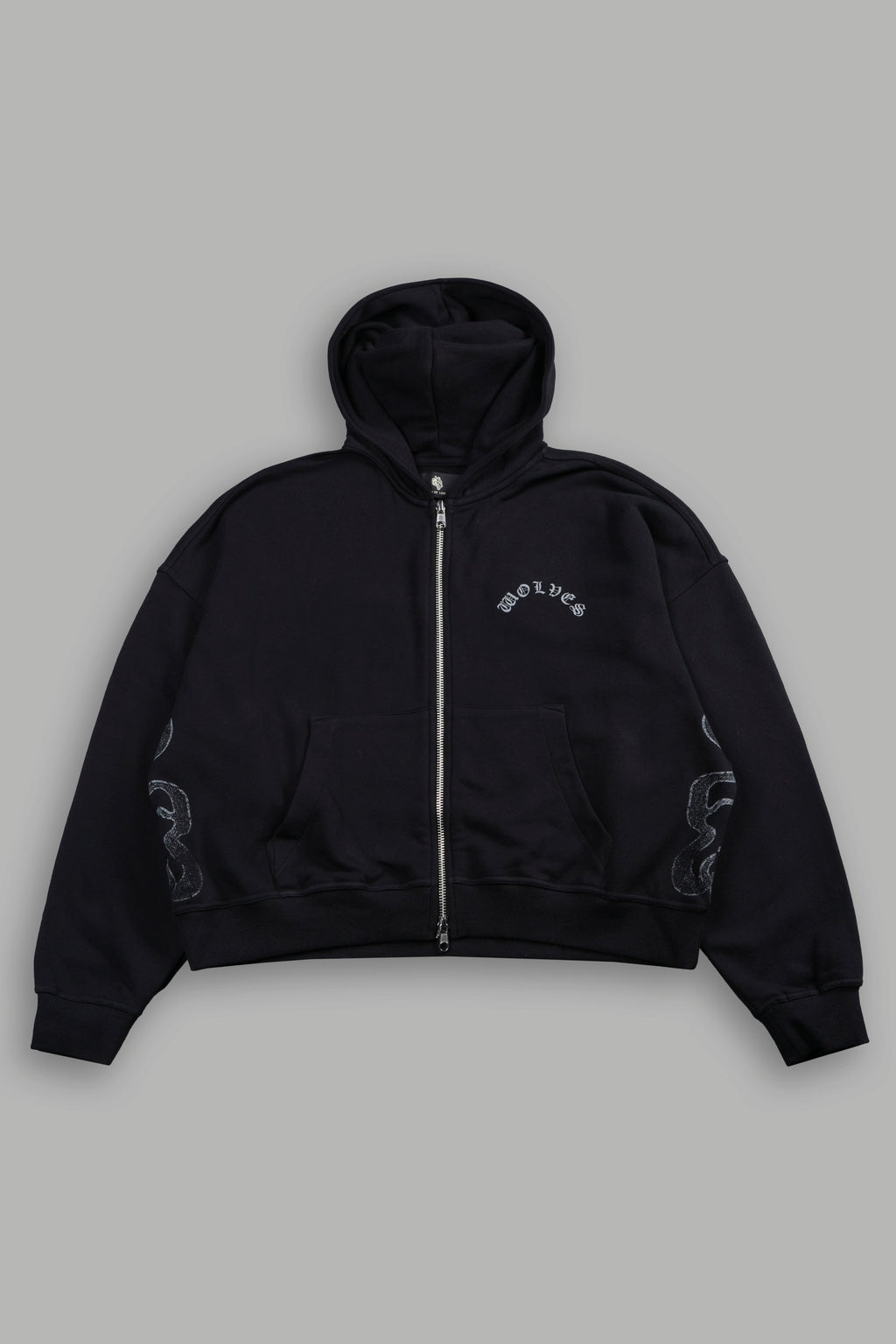 Wolves Never Back Down V2 Vex Double Zip Hoodie in Black — imagem 3