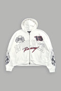 Race Inferno Vex Double Zip Hoodie in Cream — imagem 1