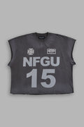 SINCE DAY ONE "GRUNGE" CUT OFF TEE IN WOLF GRAY DRIFT WASH