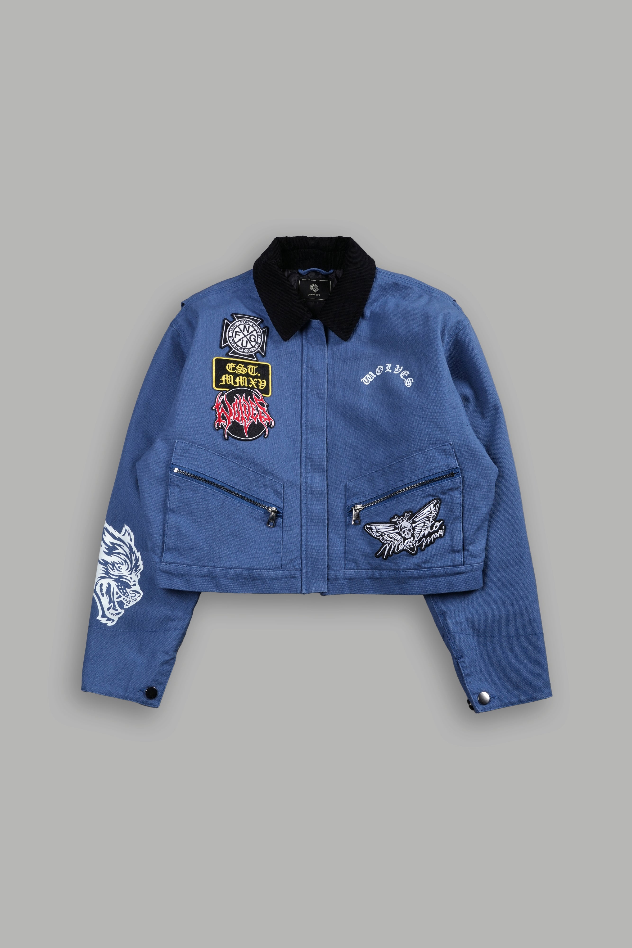 Her Grit Wayland Cropped Jacket in Denim — imagem 2