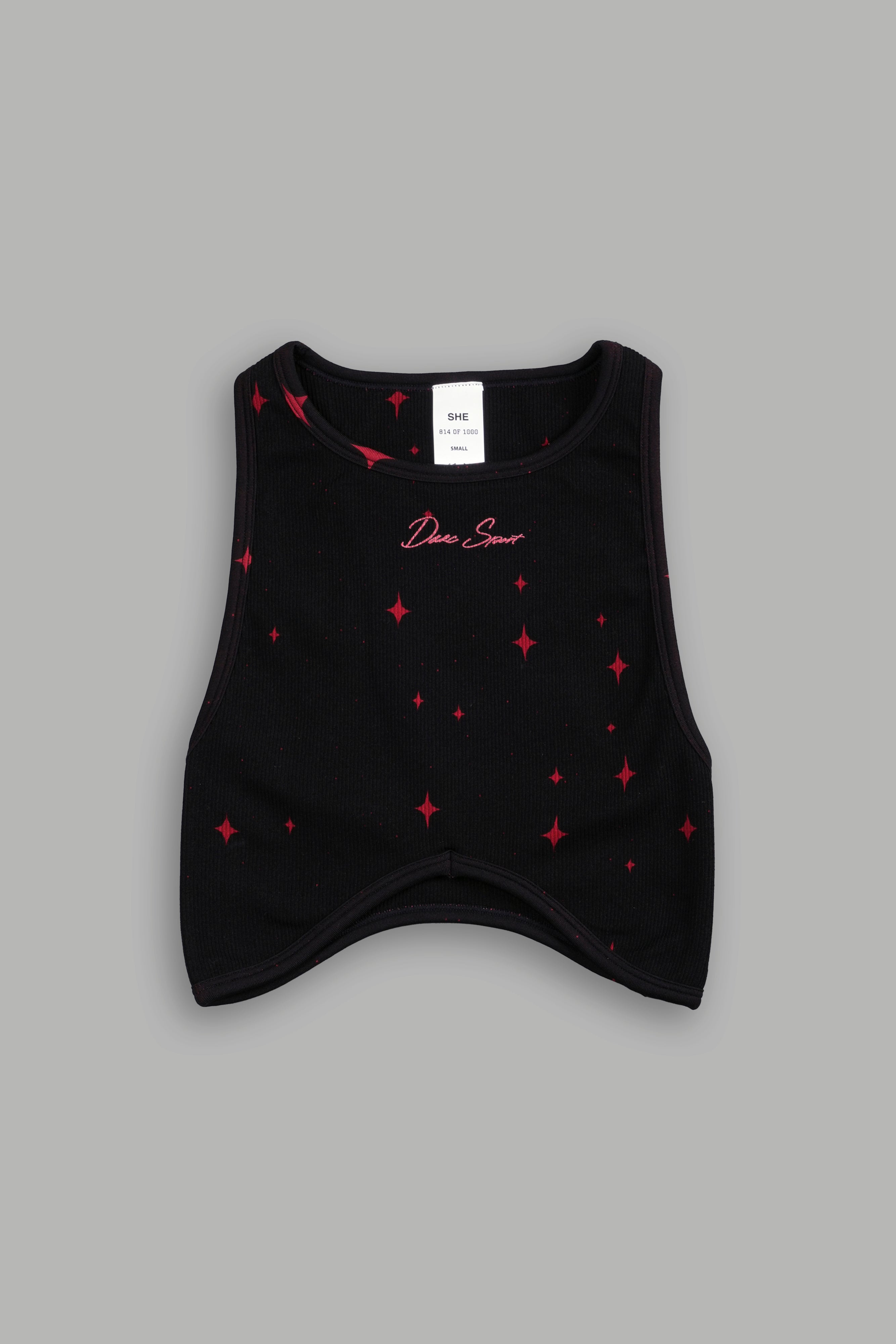 Darc Script "Everson Seamless" Curve Tank in Black/Red Starry Night — imagem 3