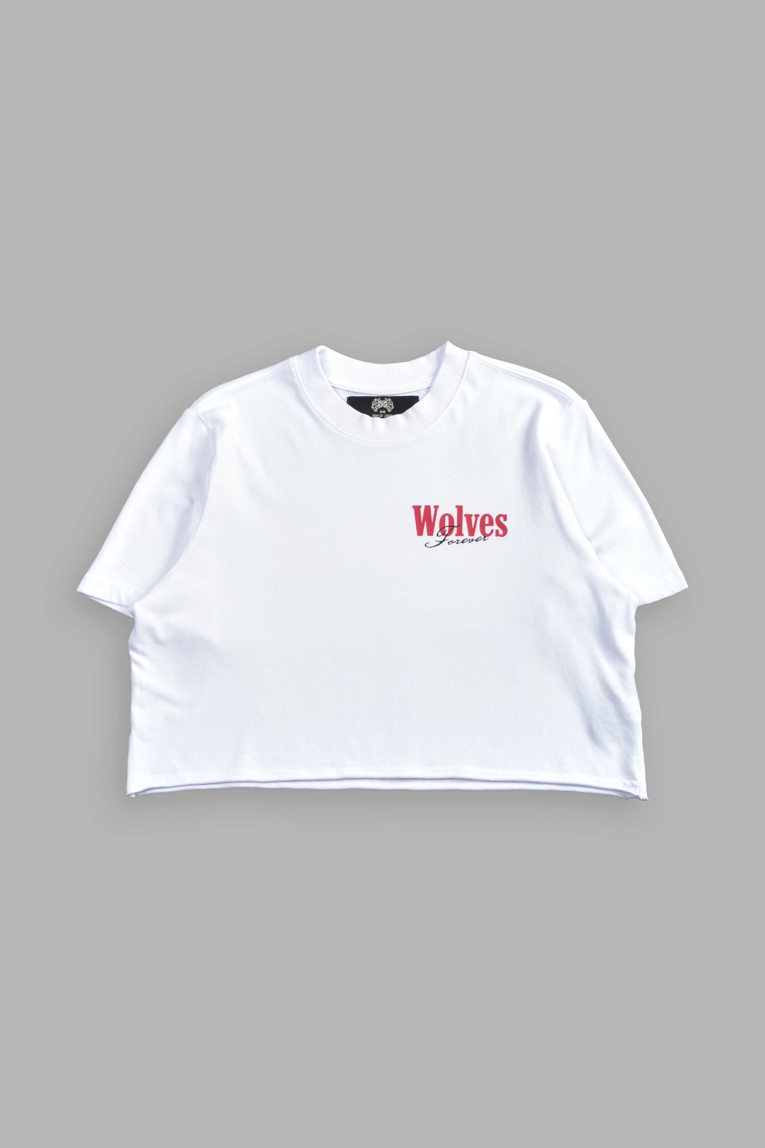She Wlvs "Premium" (Cropped) Tee in White — imagem 3