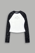 Star Moth Raglan Ringer Ls Tee in Black/White
