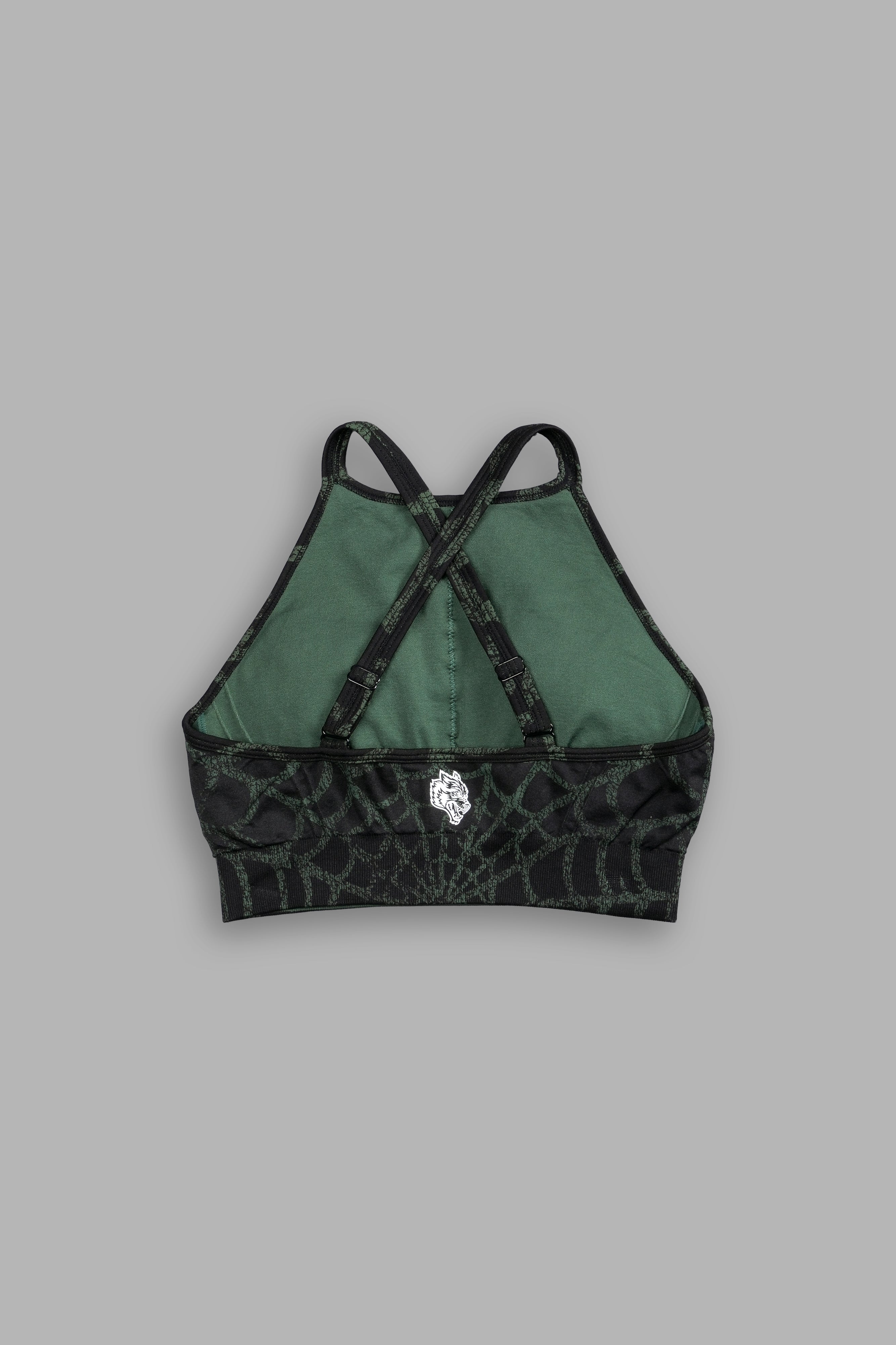 Hesh "Everson Seamless" High Neck Bra in Black/Green Symbiote Web — imagem 7