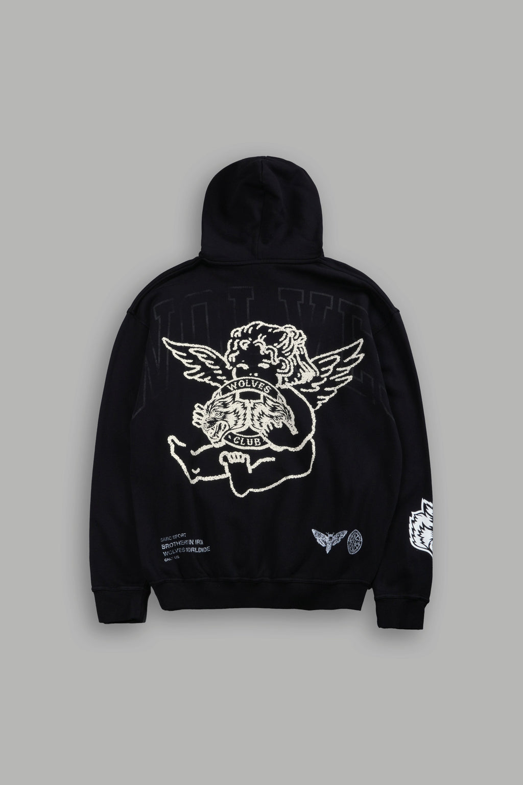 Wolves Club Cherub Pierce Hoodie in Black - imagem 1