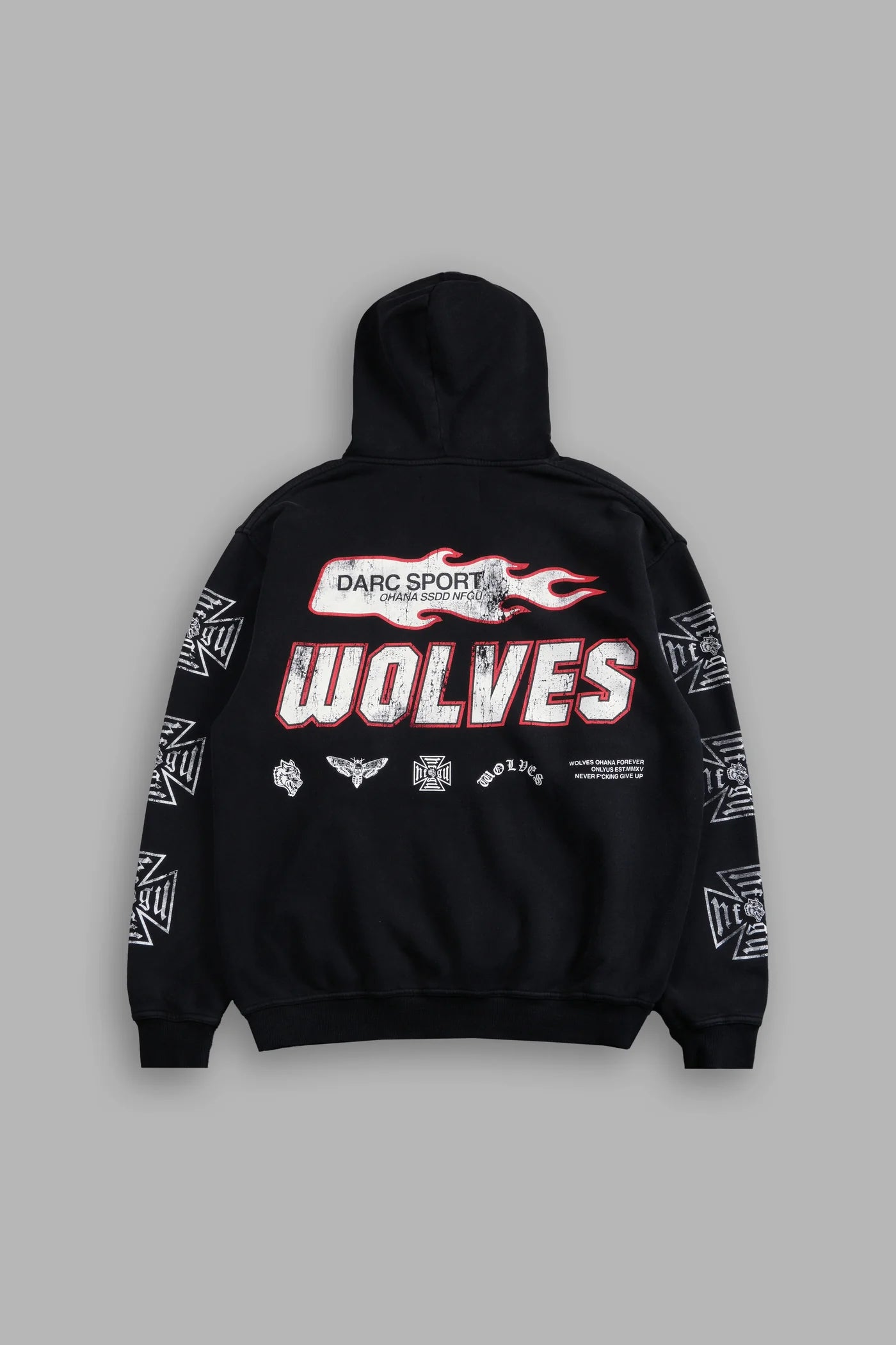 FULL SEND "PIERCE" HOODIE IN BLACK DRIFT WASH