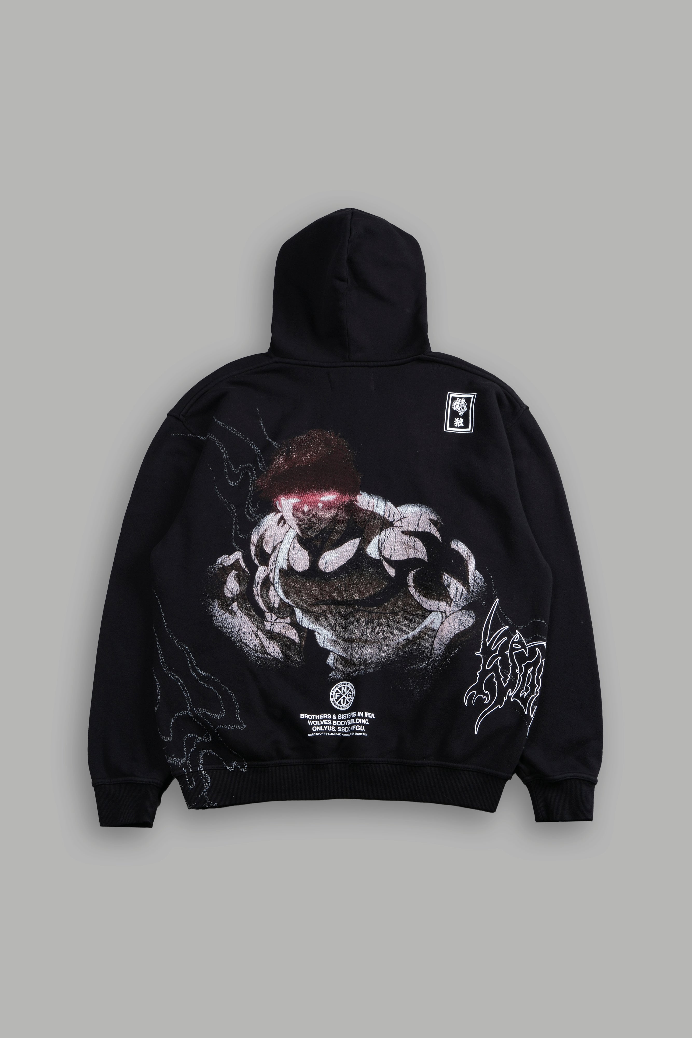 Baki Hanma "Pierce" Hoodie in Black — imagem 1