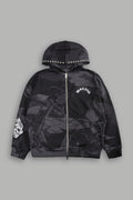 Darc Koi Anya Double Zip Hoodie in Serenity Black — imagem 1