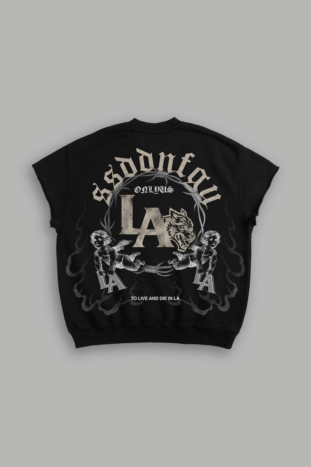 La Heritage Cap Sleeve London Crewneck in Black — imagem 1