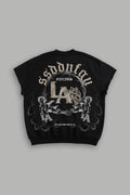 La Heritage Cap Sleeve London Crewneck in Black — imagem 1