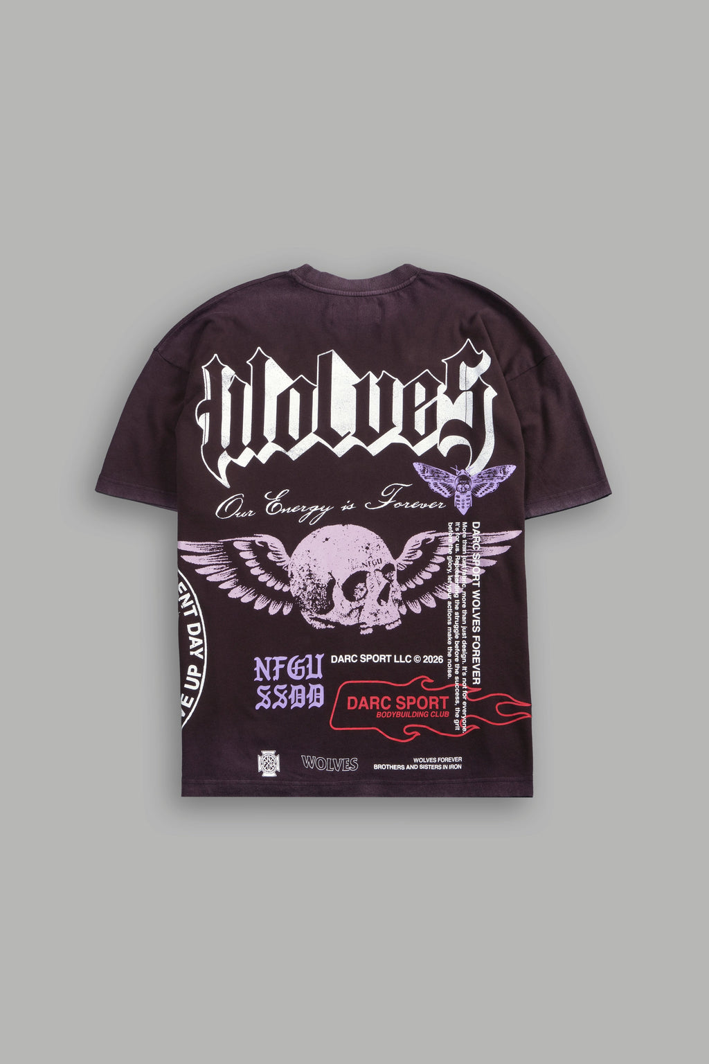 Free Will V2 Premium Oversized Tee in Darc Garnet — imagem 1