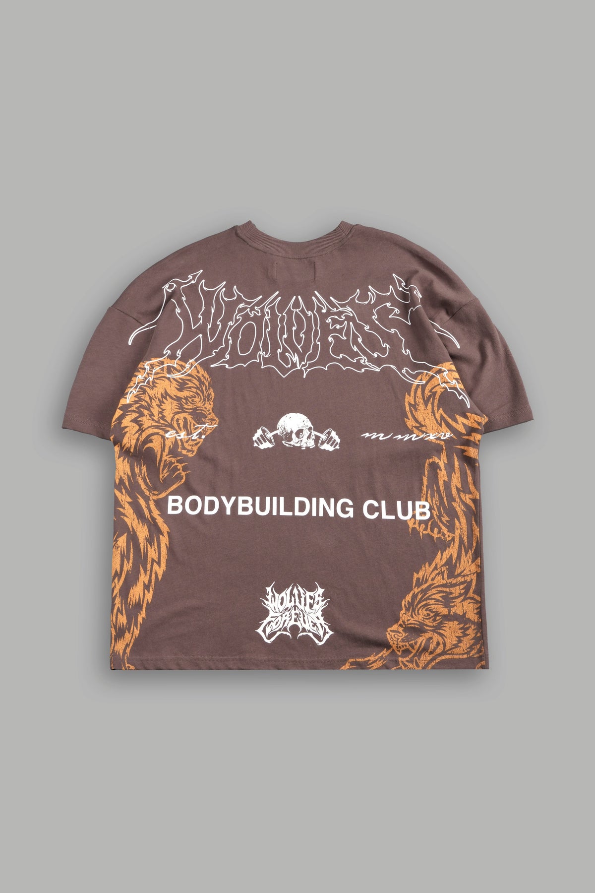 Wolves Bodybuilding Club Premium Tee In Mojave Brown - imagem 1