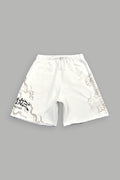 Kokuryu Grunge Oversized Raw Hem Post Lounge Sweat Shorts in Cream — imagem 1