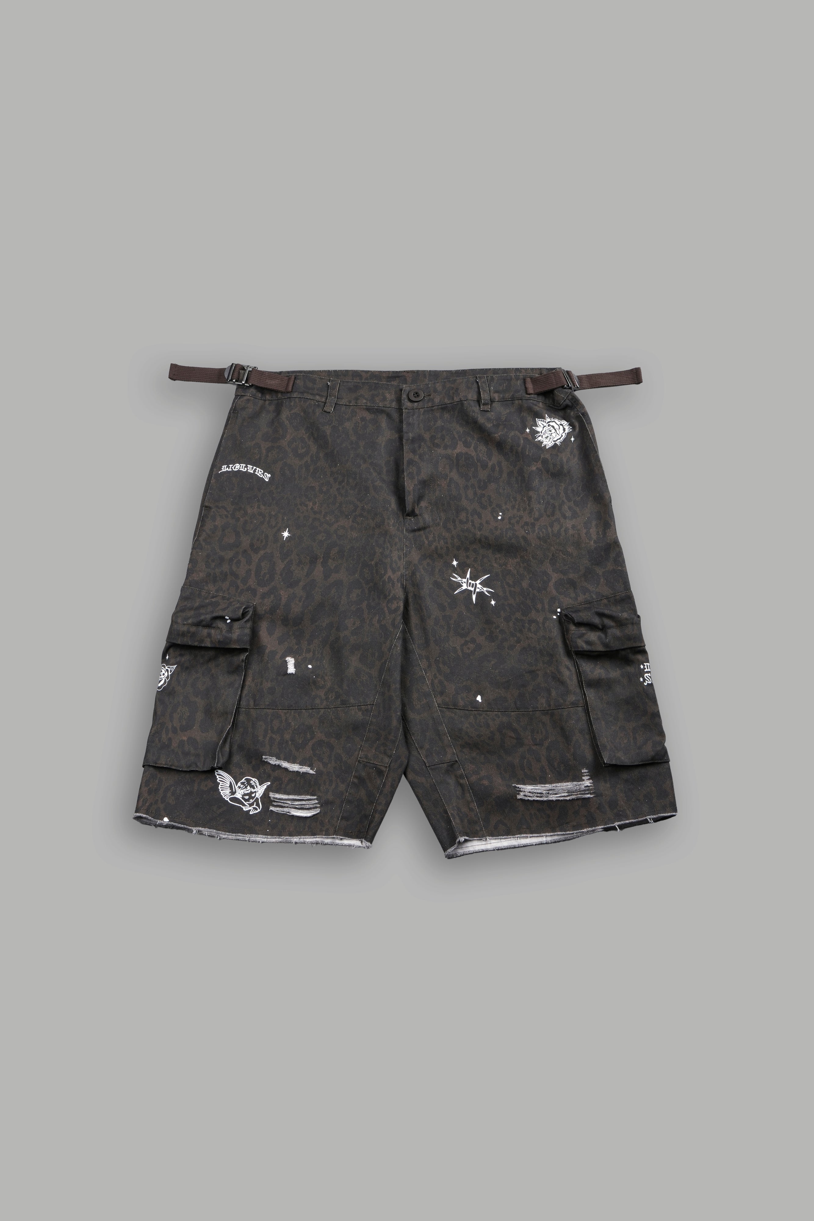 Darc Flash Duke Cargo Shorts in Darc Brown Leopard