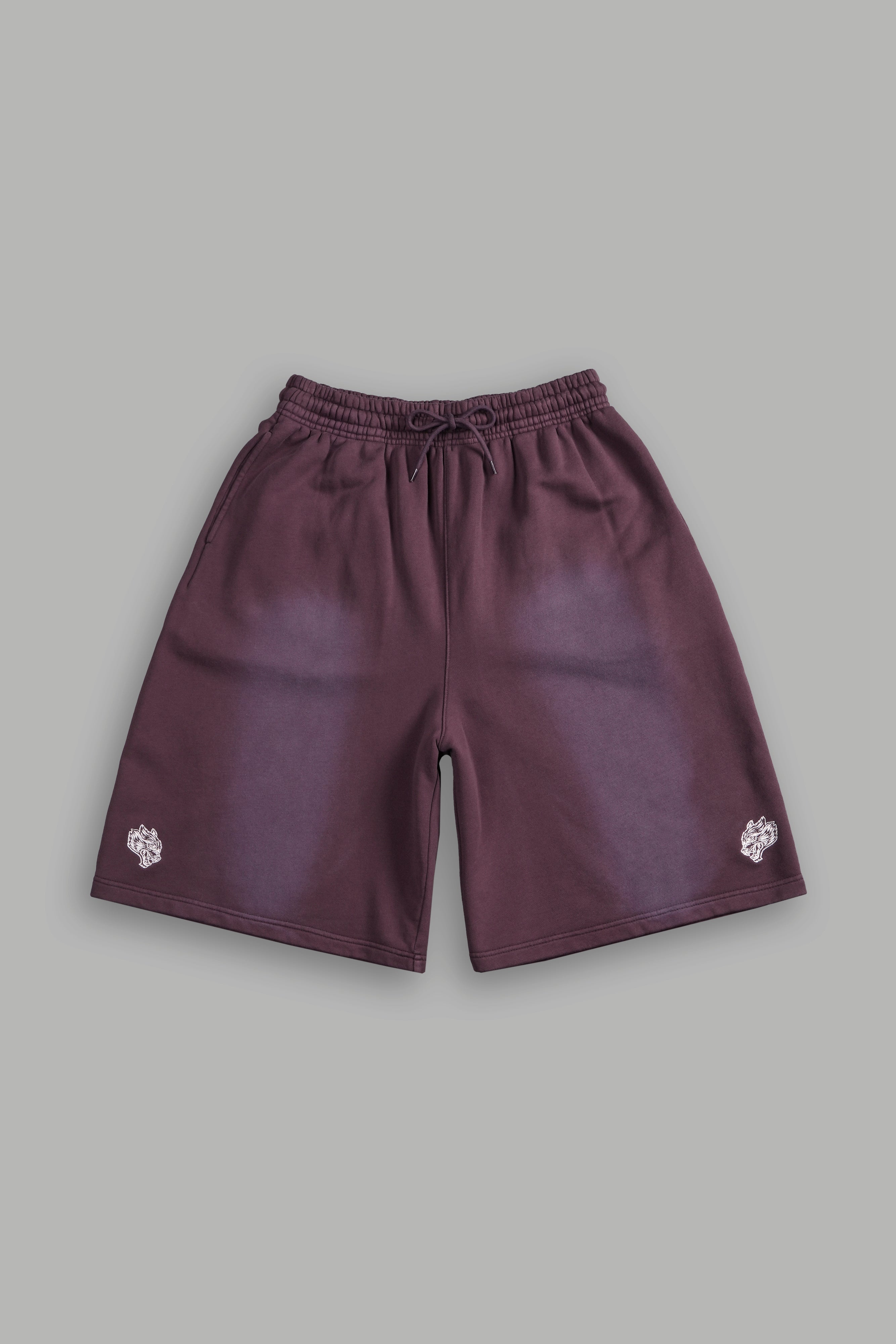 Dual Oversized Osiris Sweat Shorts in Darc Purple Sun Fade — imagem 1