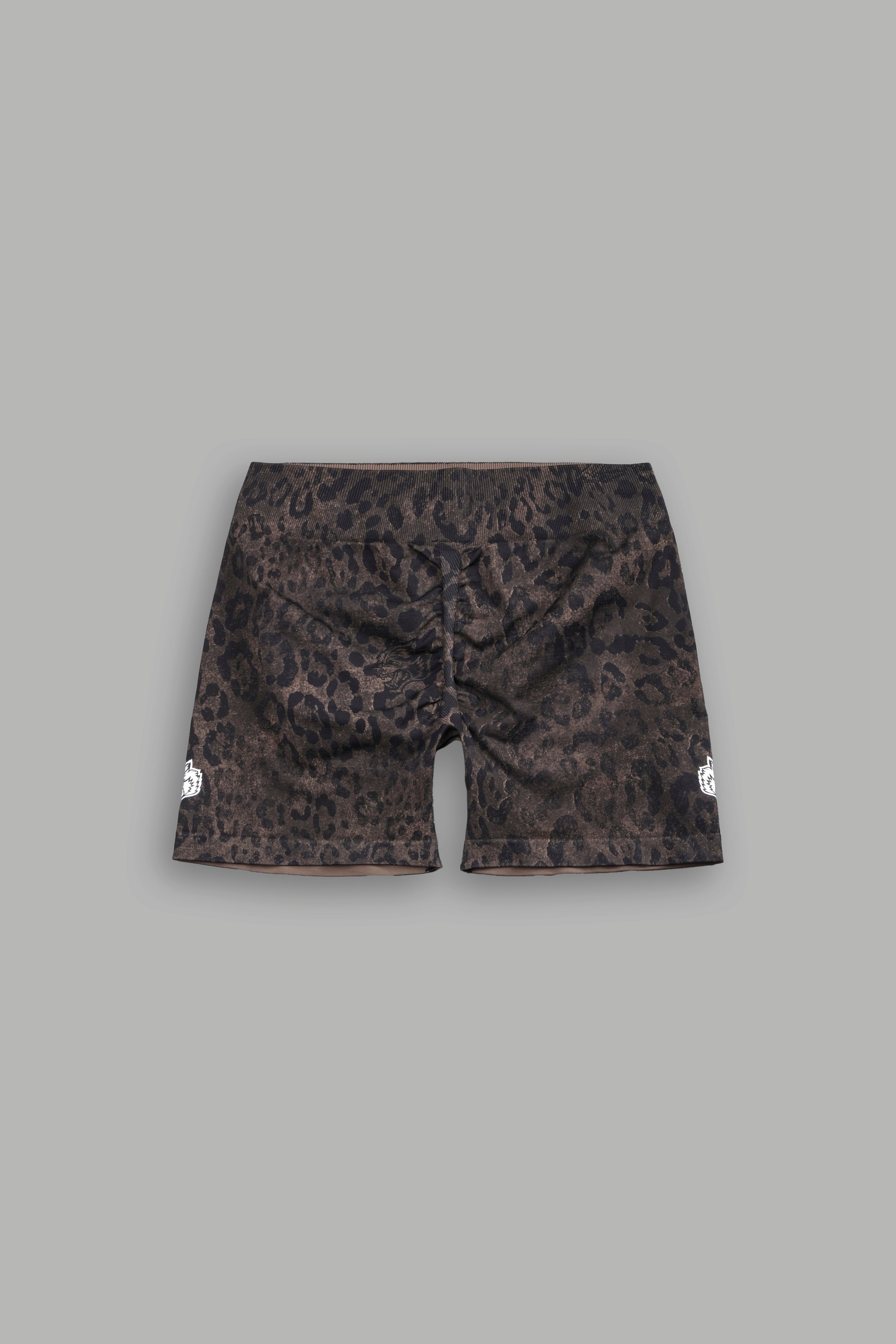 Dual Wolf Harlow Soft Seamless Shorts in Darc Brown Leopard