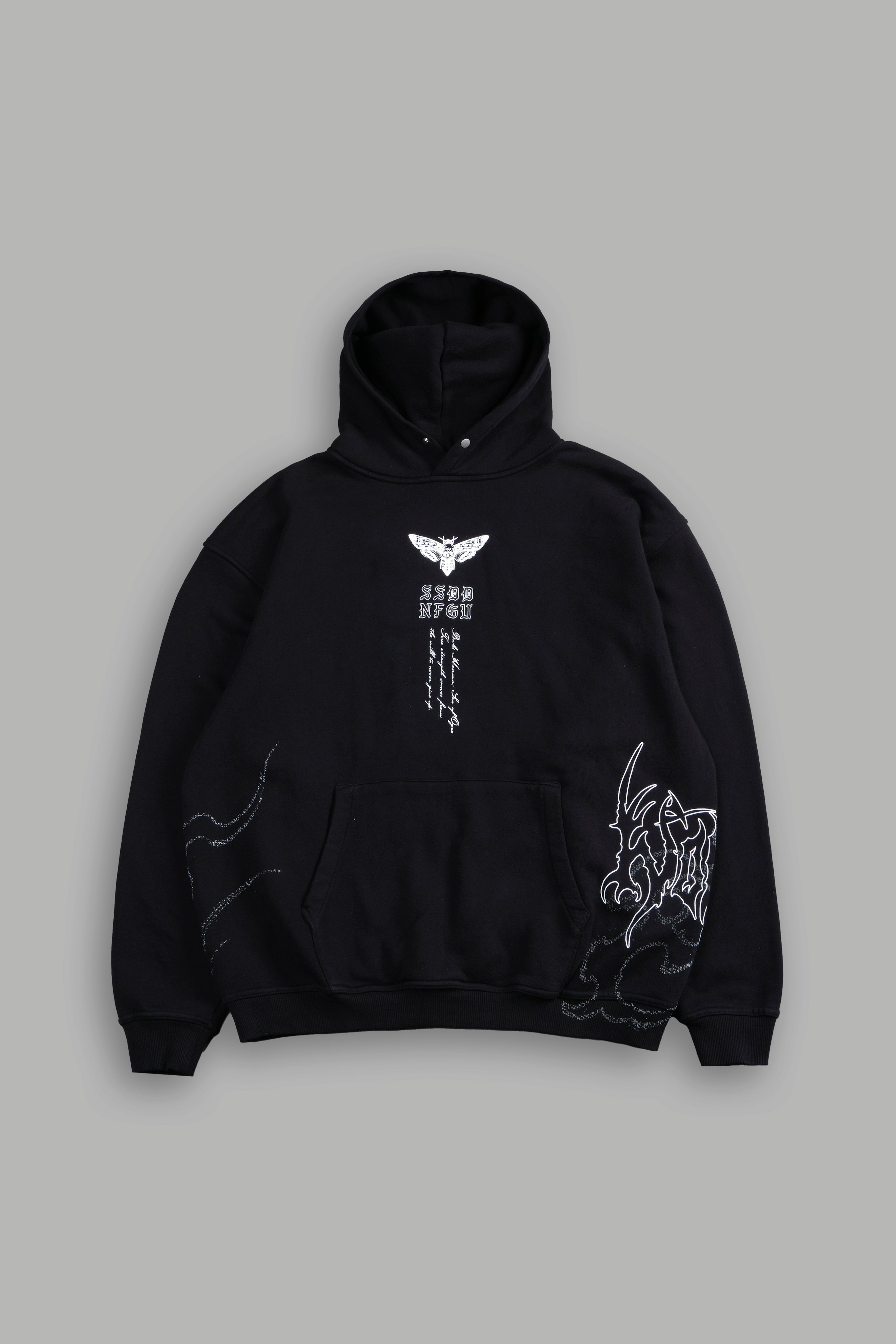Yujiro Hanma "Pierce" Hoodie in Black — imagem 3