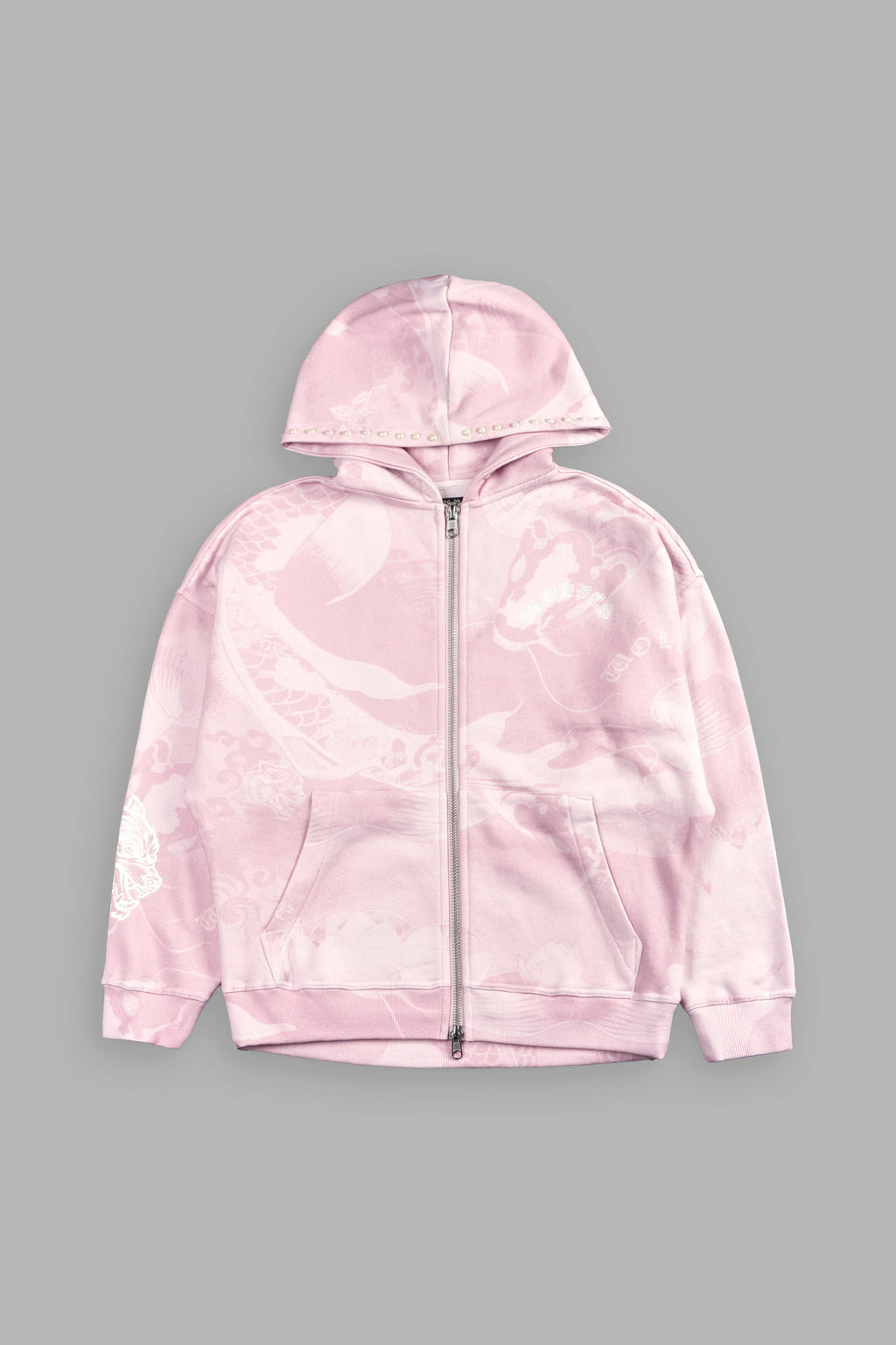 Darc Koi Anya Double Zip Hoodie in Serenity Pink — imagem 12