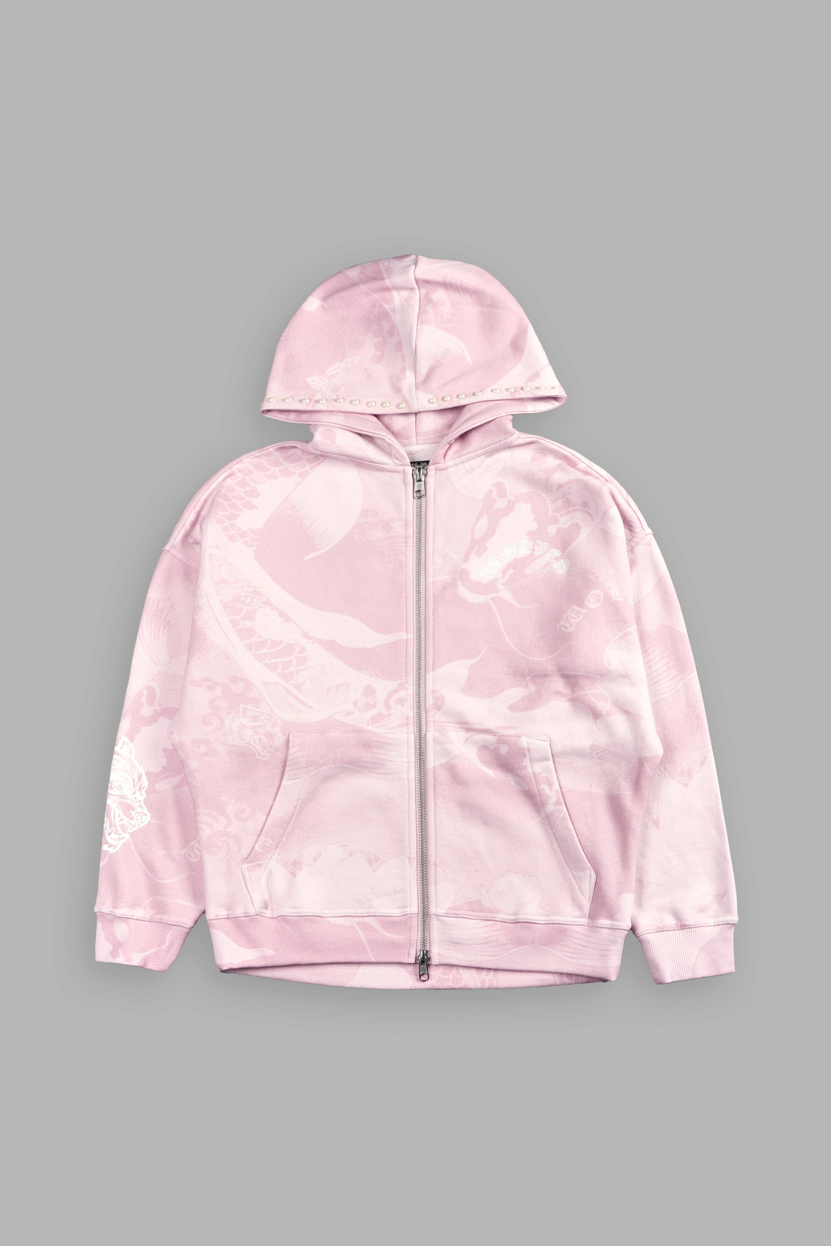 Darc Koi Anya Double Zip Hoodie in Serenity Pink — imagem 12