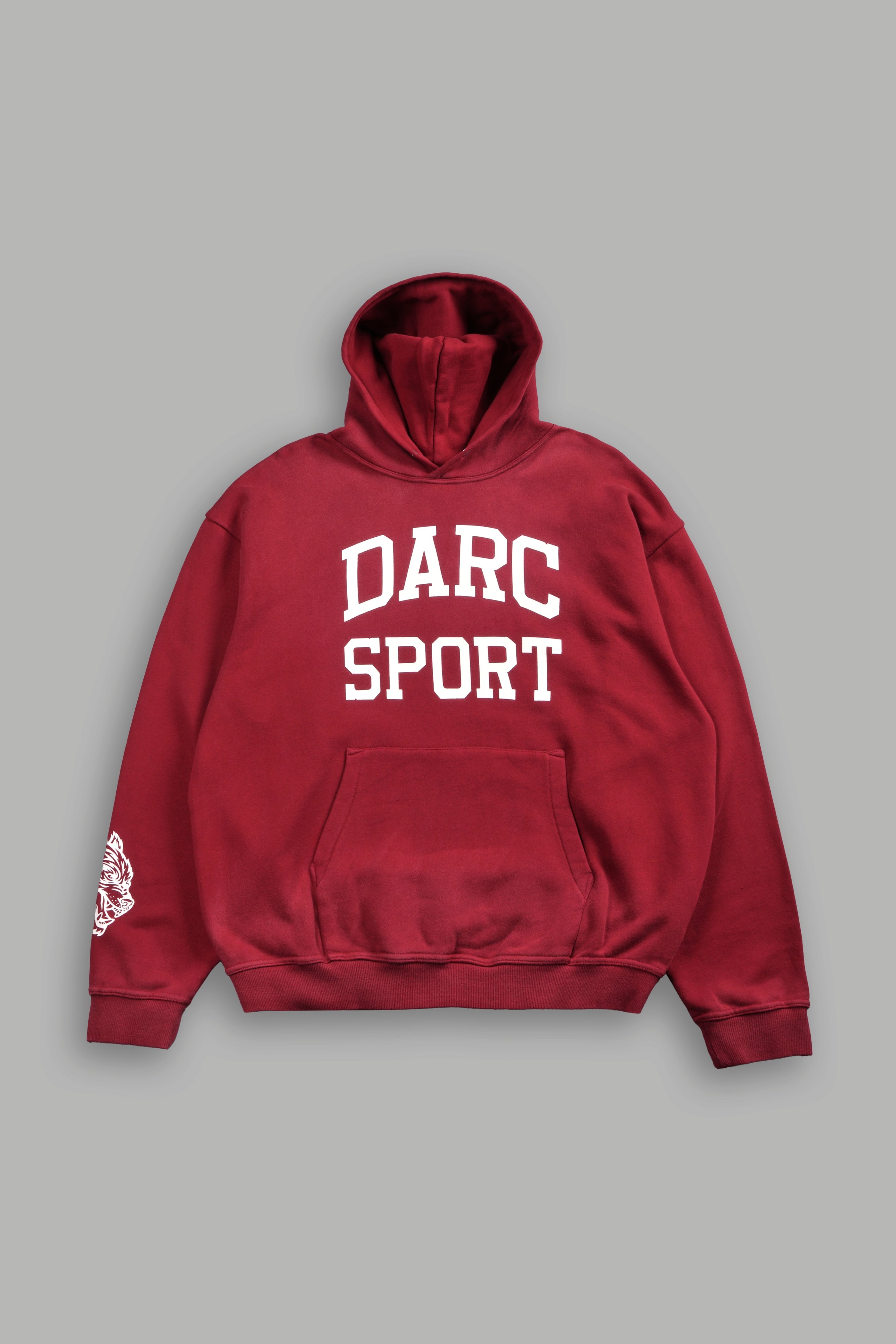 Darc Sport Is Forever Pierce Hoodie in Carmine Red Drift Wash
