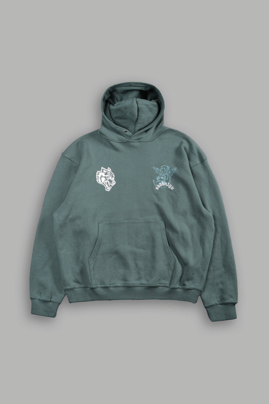 Cherub Flame Pierce Hoodie In Hunter Green - imagem 3