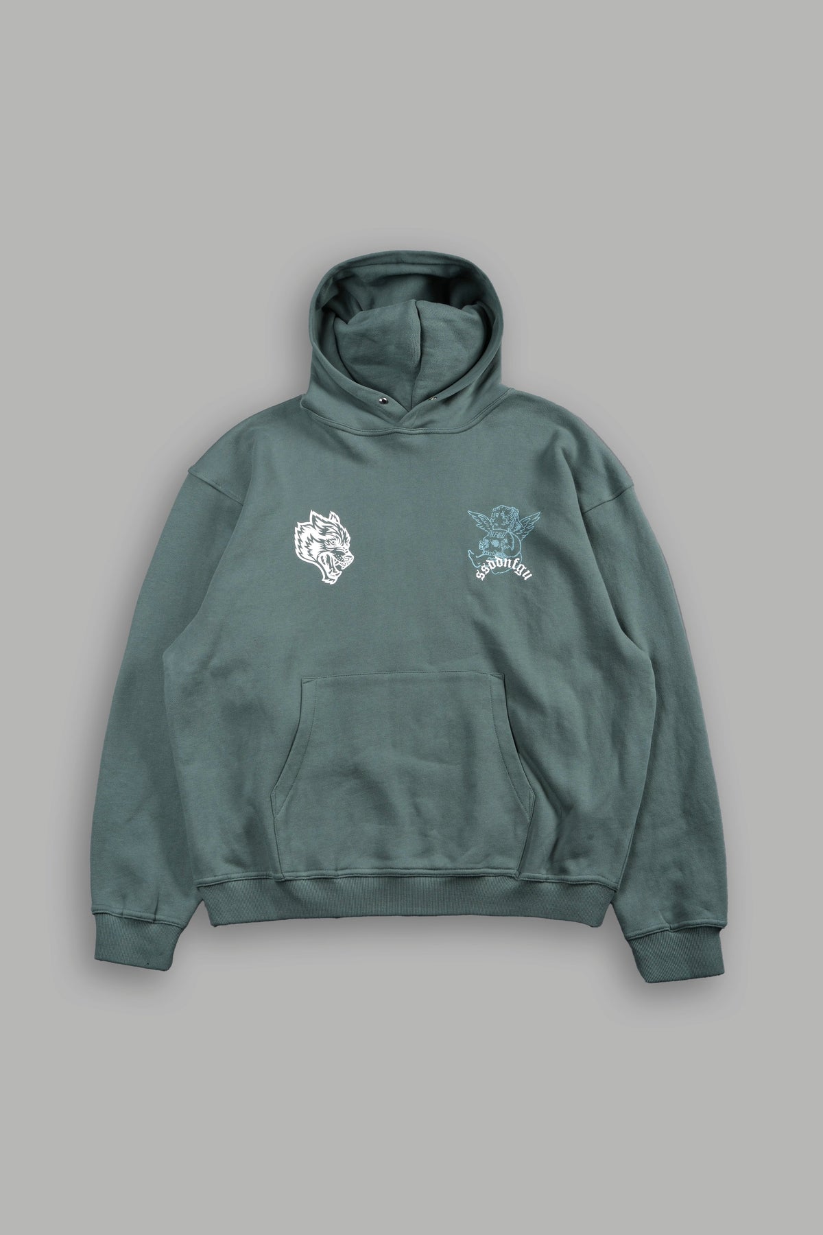 Cherub Flame Pierce Hoodie In Hunter Green - imagem 3