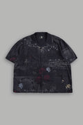Wolves Pyramid Romero Mid Length Button Up In Rosas Del Corazon
