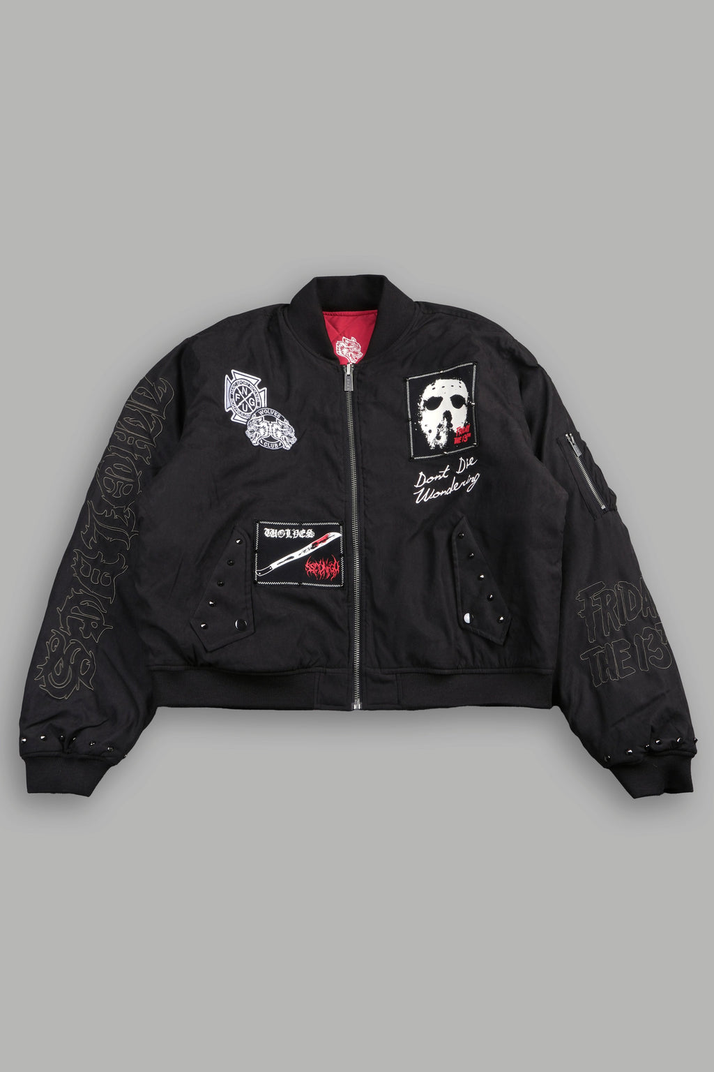 Jason Frvr Cloud Quilted Reversible Bomber Jacket In Black/Oxblood