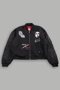 Jason Frvr Cloud Quilted Reversible Bomber Jacket In Black/Oxblood
