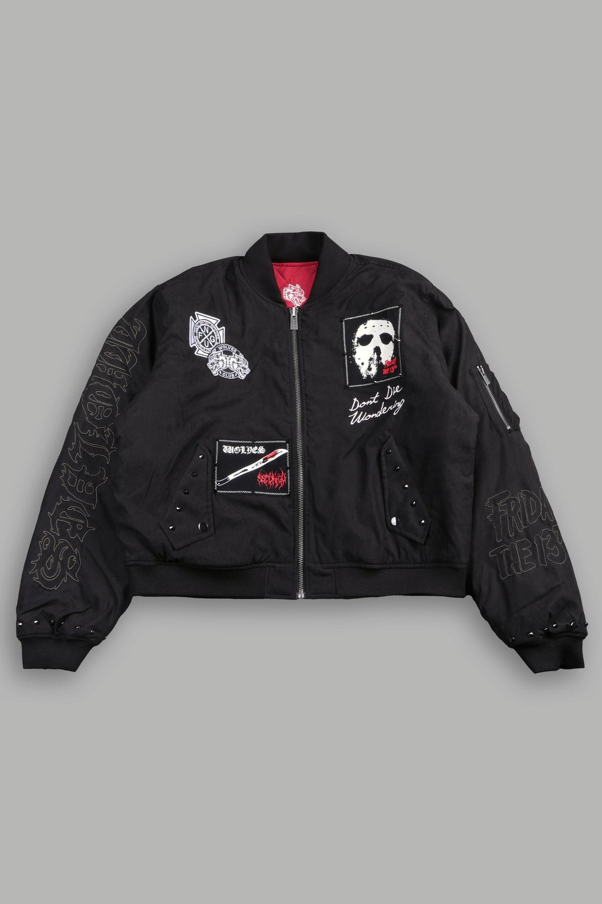 Jason Frvr Cloud Quilted Reversible Bomber Jacket In Black/Oxblood