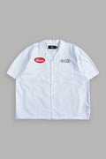 Ride With Us Dalton Mid Length Button Up in White/Blue — imagem 1