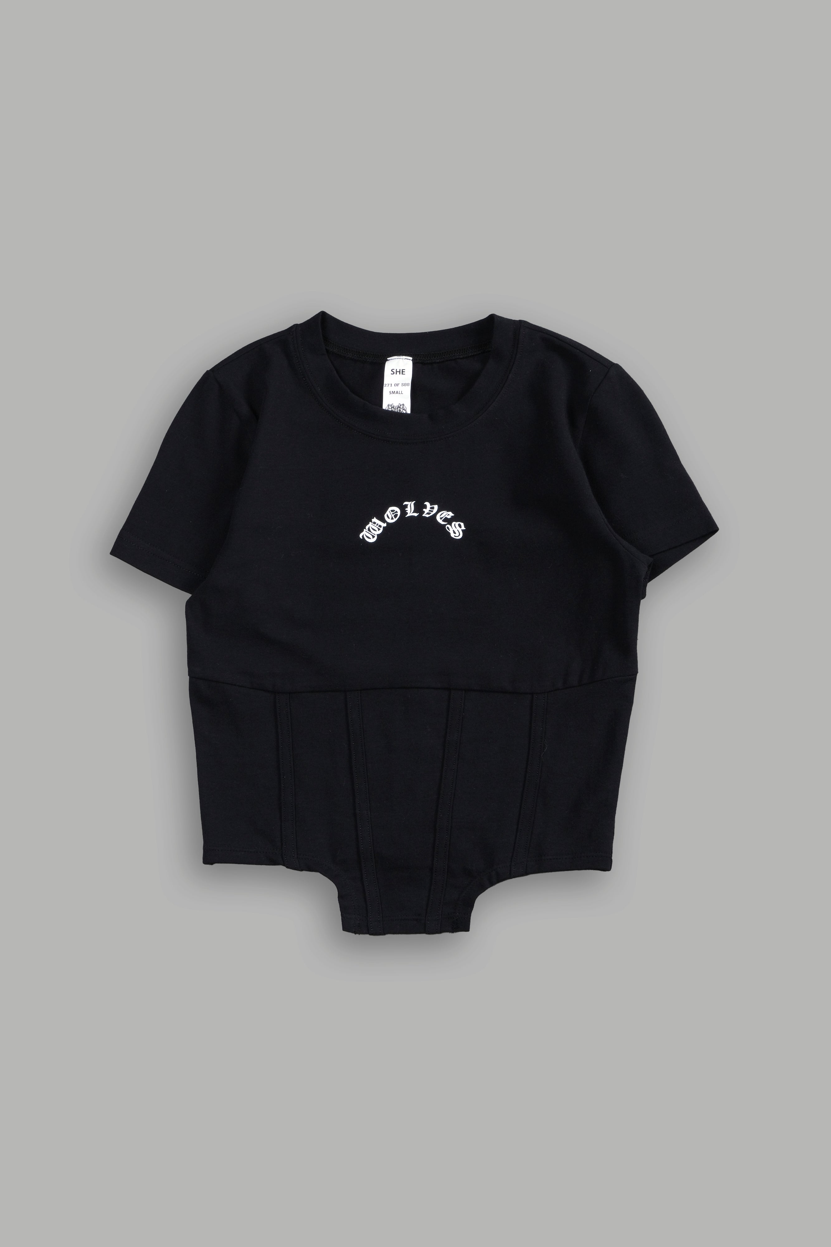Chopper Wolf Salem Corset Tee in Black — imagem 3