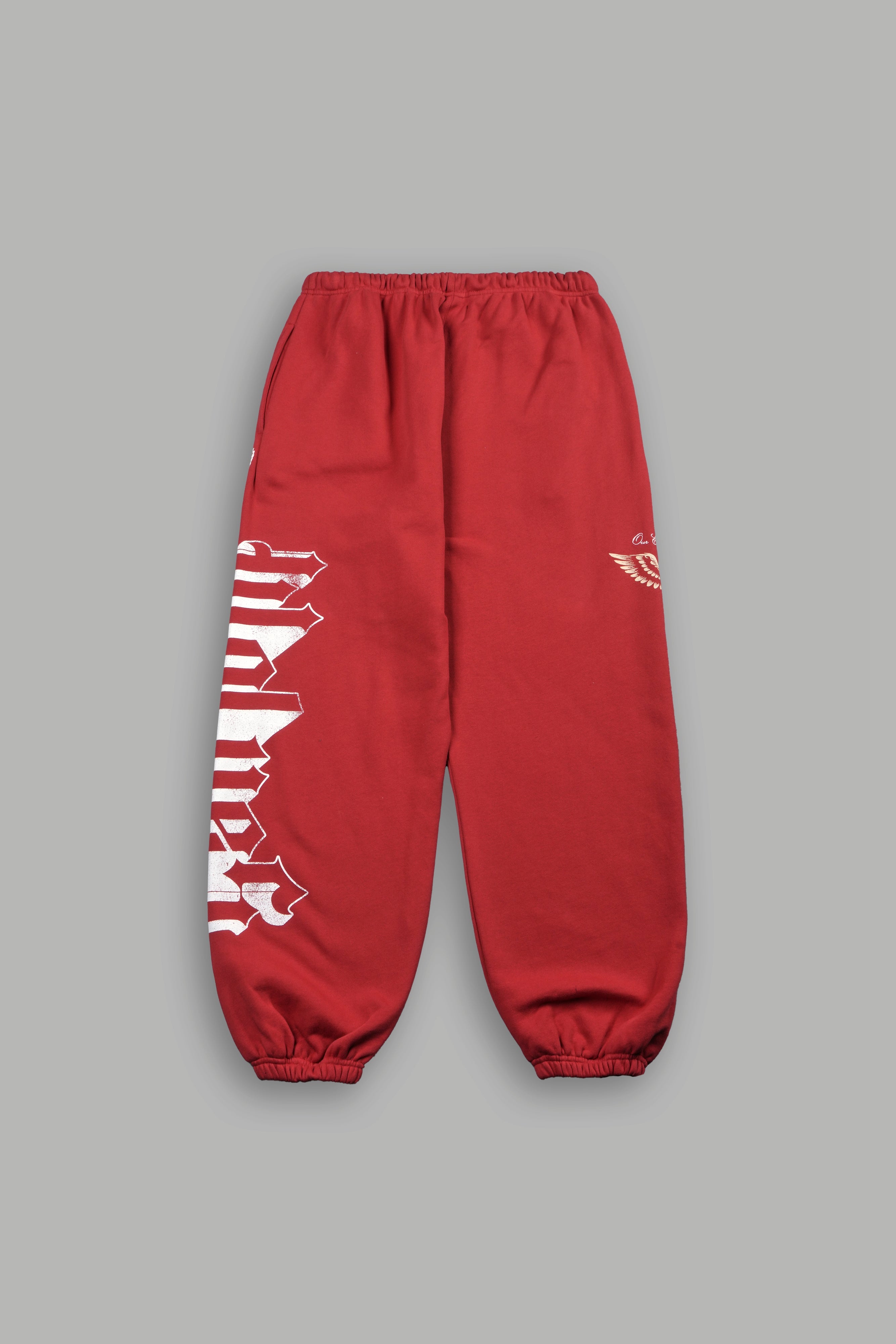 Free Will V2 Lightweight Lounger Sweat Pants in Roman Red — imagem 3