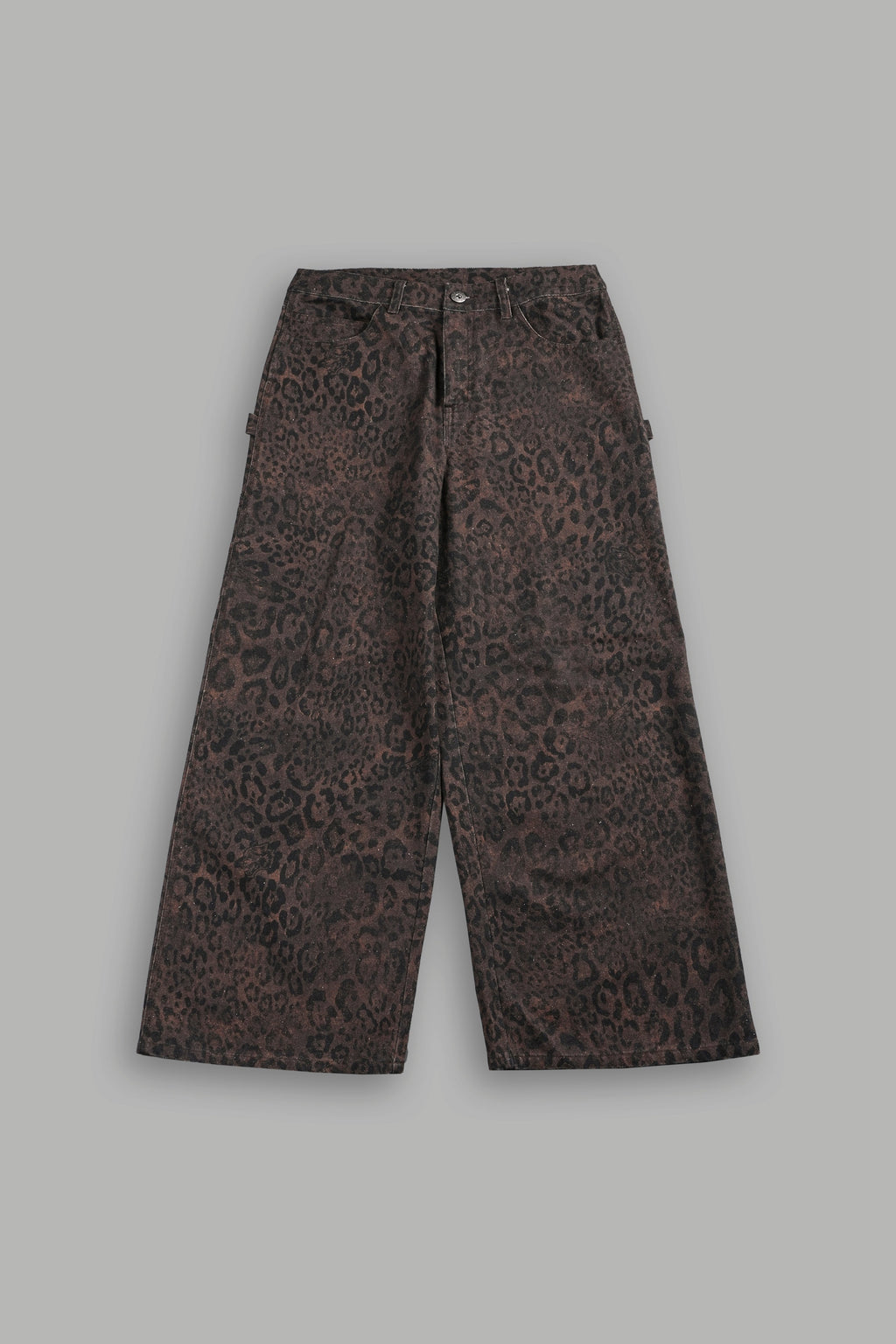 Wolves Chopper Wide Leg Carpenter Pant in Darc Brown Leopard