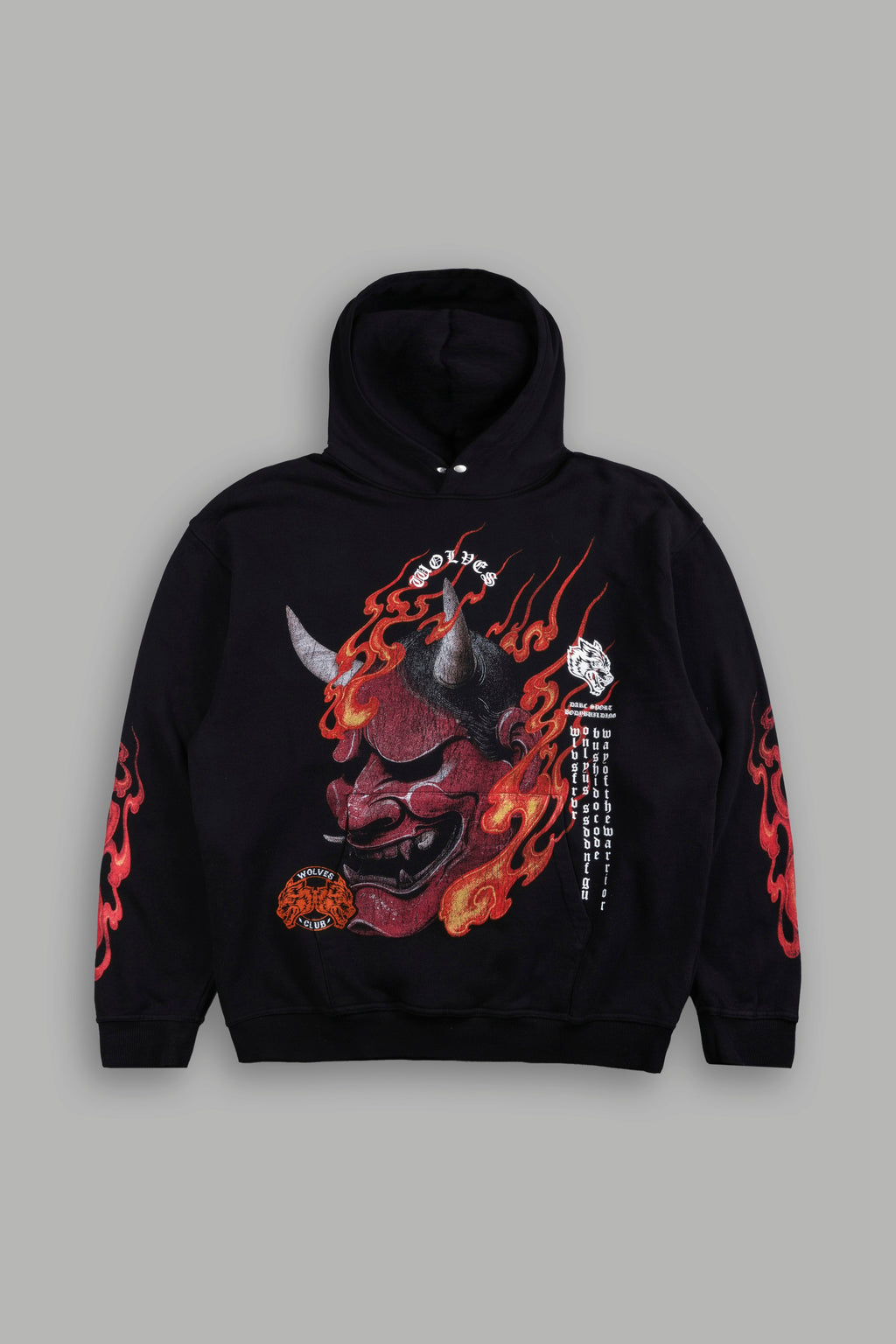 Wolves Club Oni Inferno Pierce Hoodie in Black — imagem 1