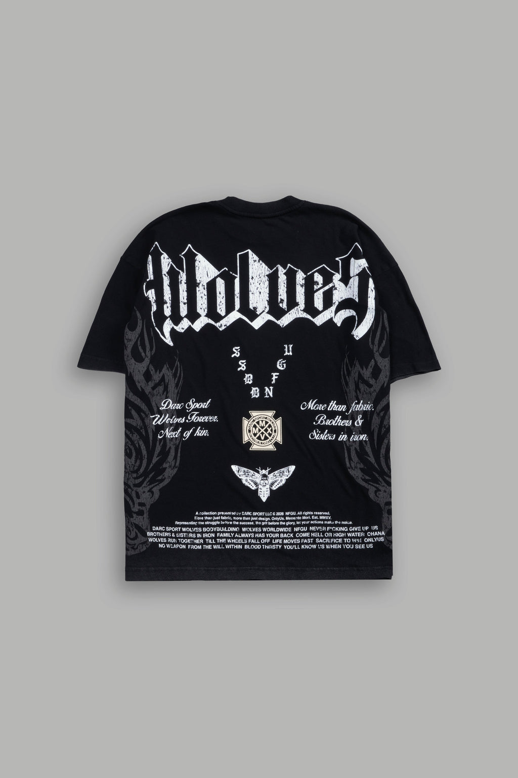 Wlvs Fire Premium Oversized Tee in Black — imagem 1