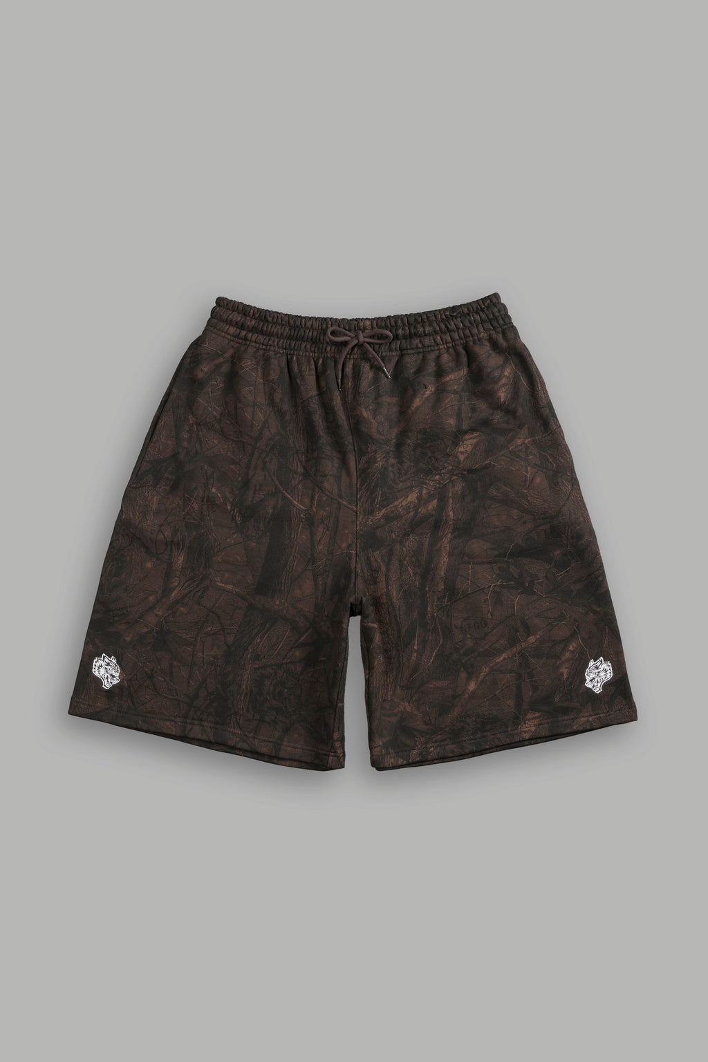 Dual Oversized Osiris Sweat Shorts in Brown Driftwood Forest Camo — imagem 1