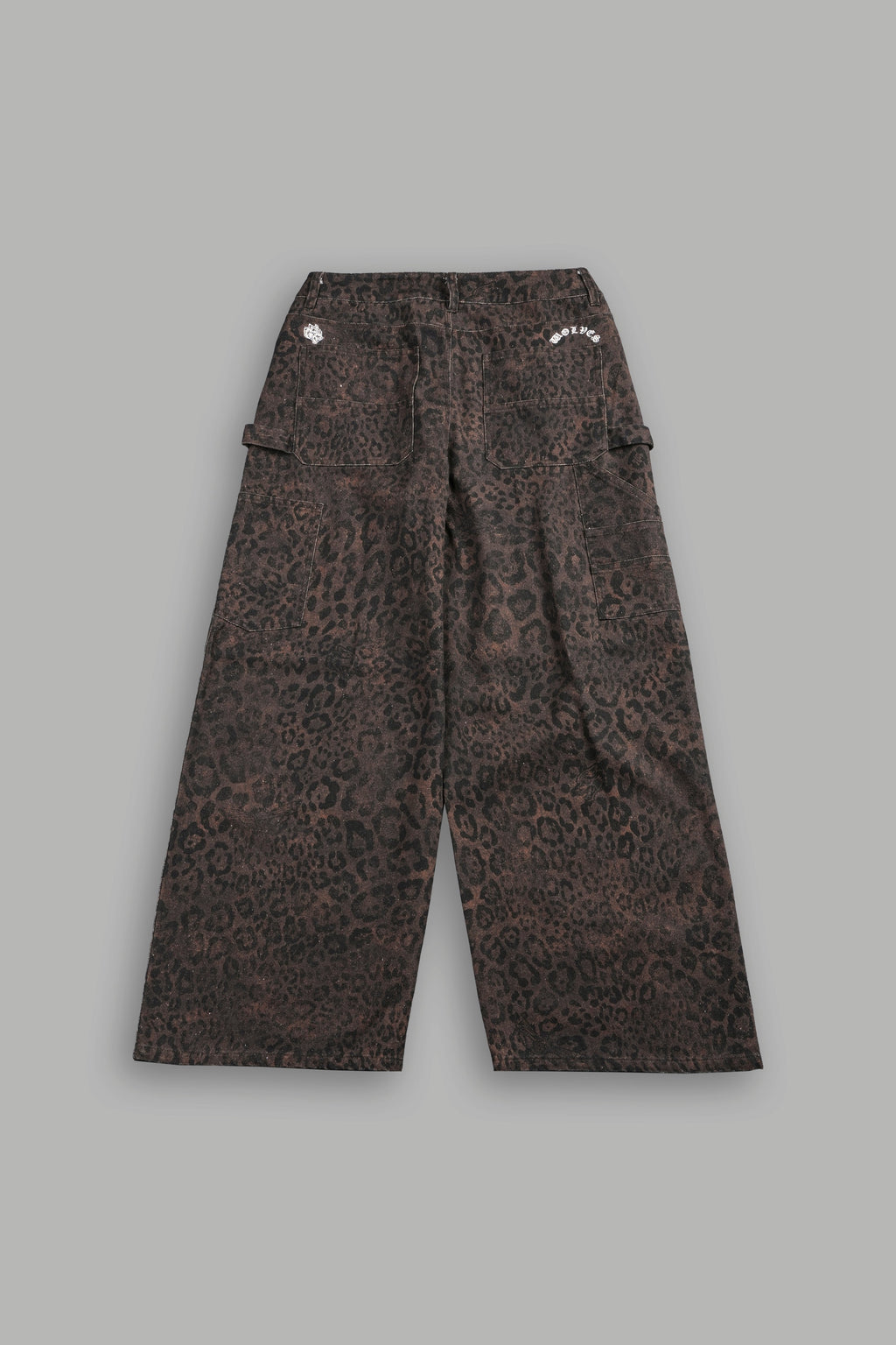 Wolves Chopper Wide Leg Carpenter Pant in Darc Brown Leopard