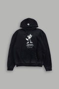 Big Bad Wolf Applique Grunge Moatis Hoodie in Black Drift Wash