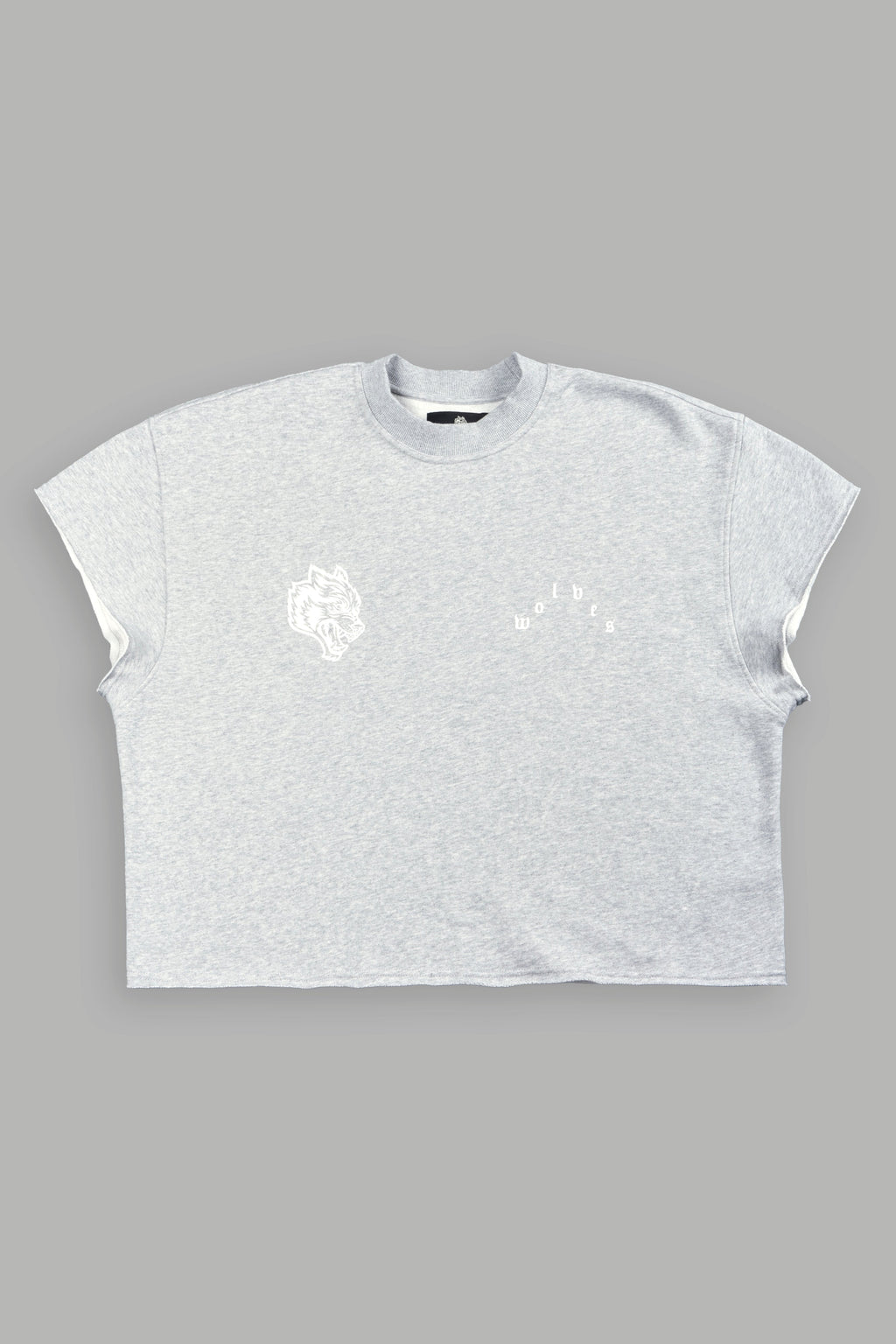 Wolf Pyramid Raw Hem Box Cut Cap Sleeve London Crewneck In Light Athletic Gray - imagem 1