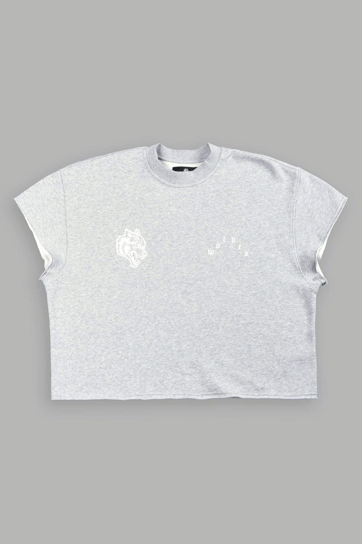 Wolf Pyramid Raw Hem Box Cut Cap Sleeve London Crewneck In Light Athletic Gray - imagem 1