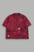 Wolves Pyramid Romero Mid Length Button Up In Rosas De Sangre