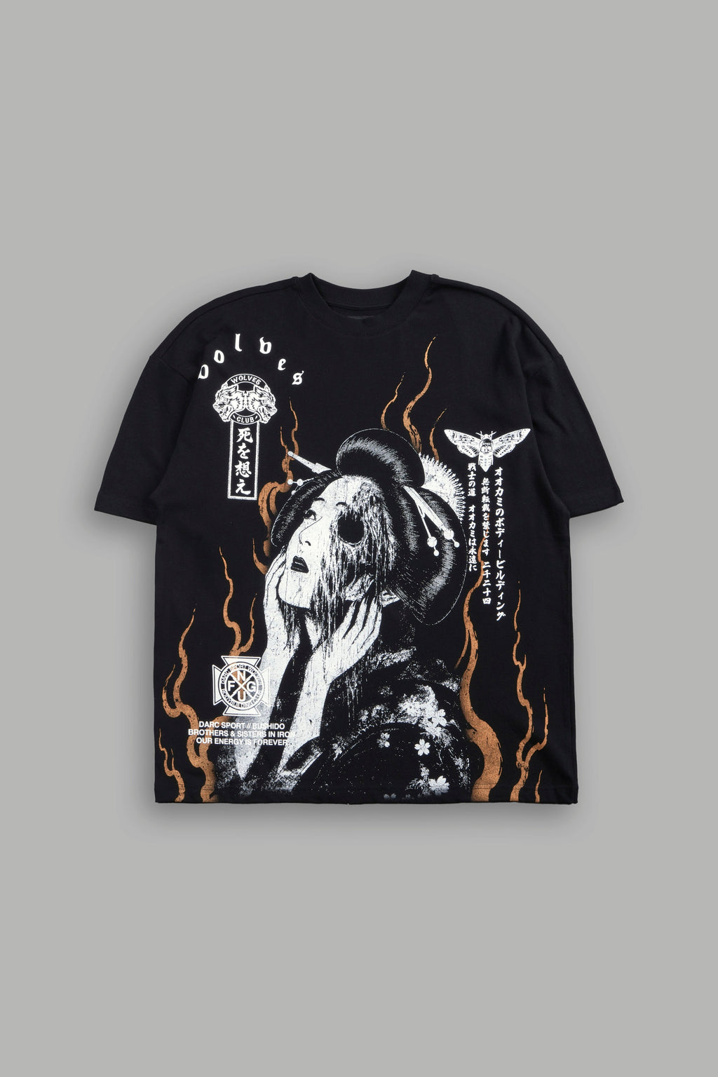 Mourning Flame Premium Oversized Tee in Black — imagem 1