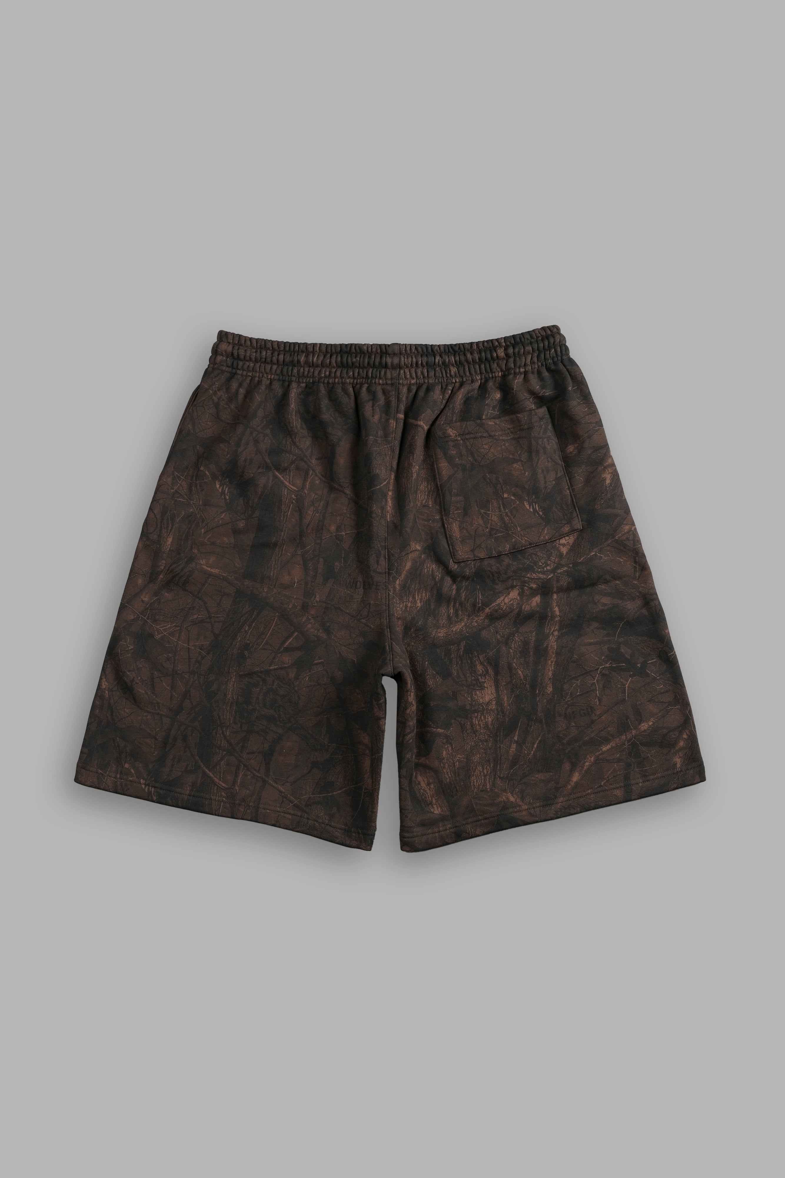 Dual Oversized Osiris Sweat Shorts in Brown Driftwood Forest Camo — imagem 3