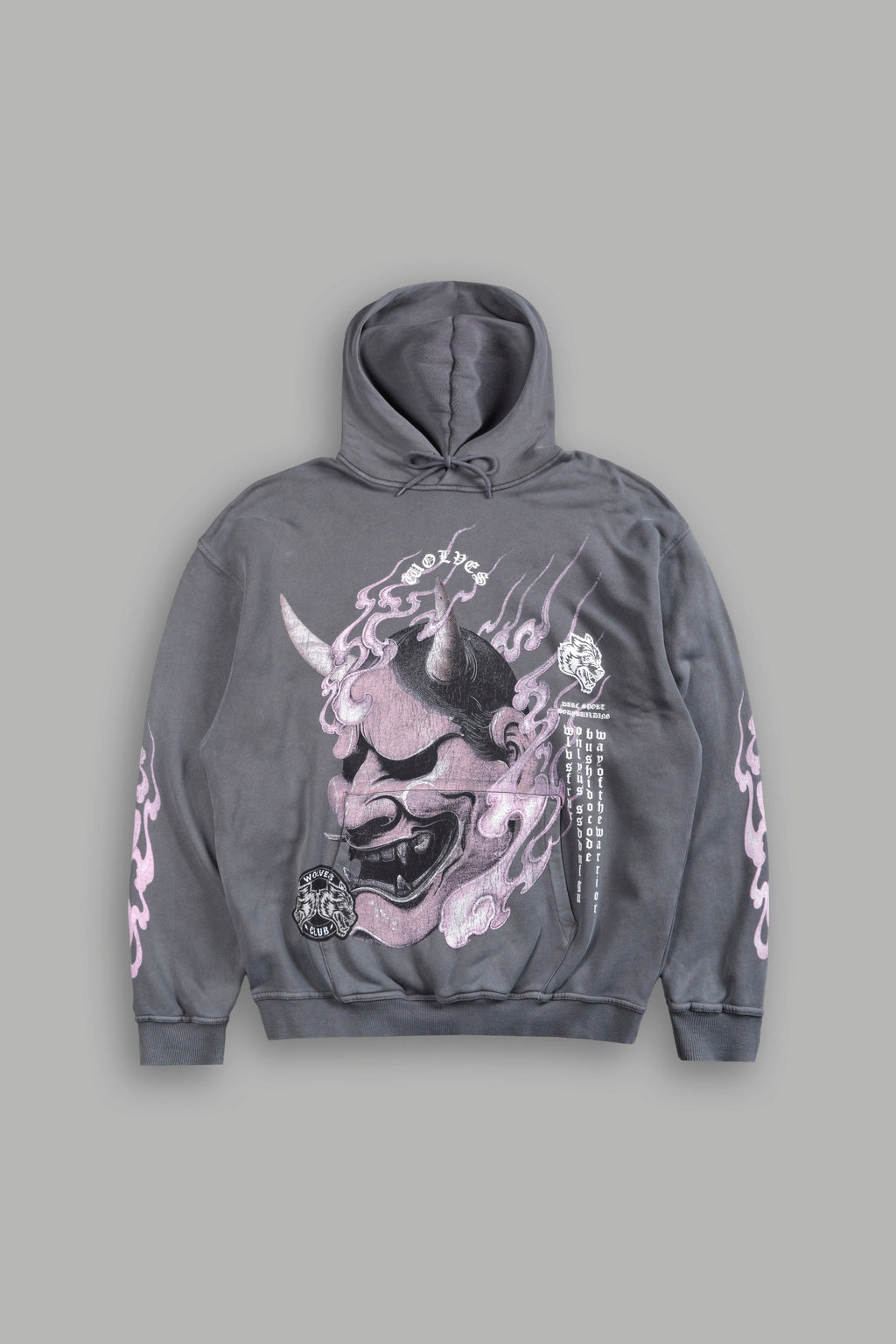 Wolves Club Oni Inferno Bishop Hoodie in Slate Gray — imagem 1