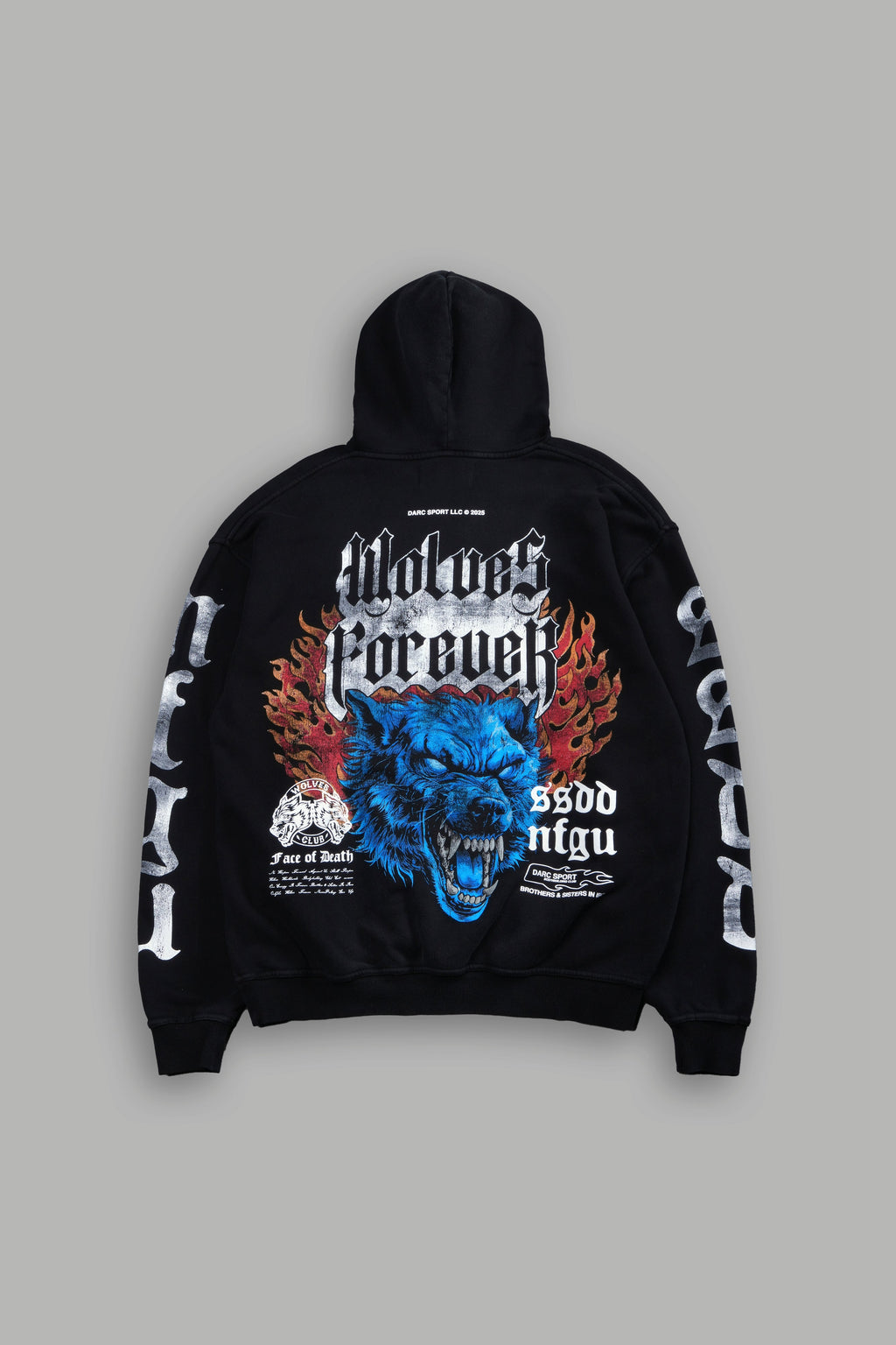 Death Wolf "Pierce" Hoodie in Black Spine Sun Fade — imagem 1