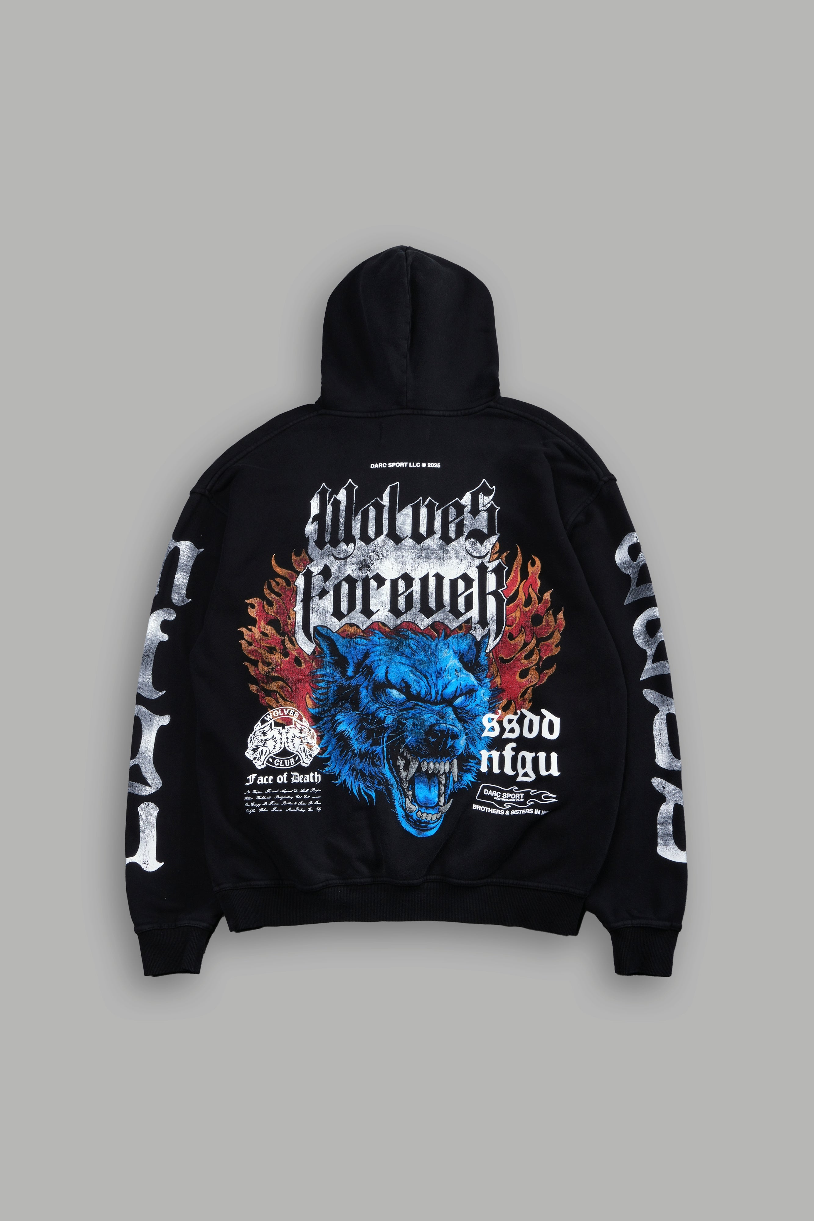 Death Wolf "Pierce" Hoodie in Black Spine Sun Fade — imagem 1