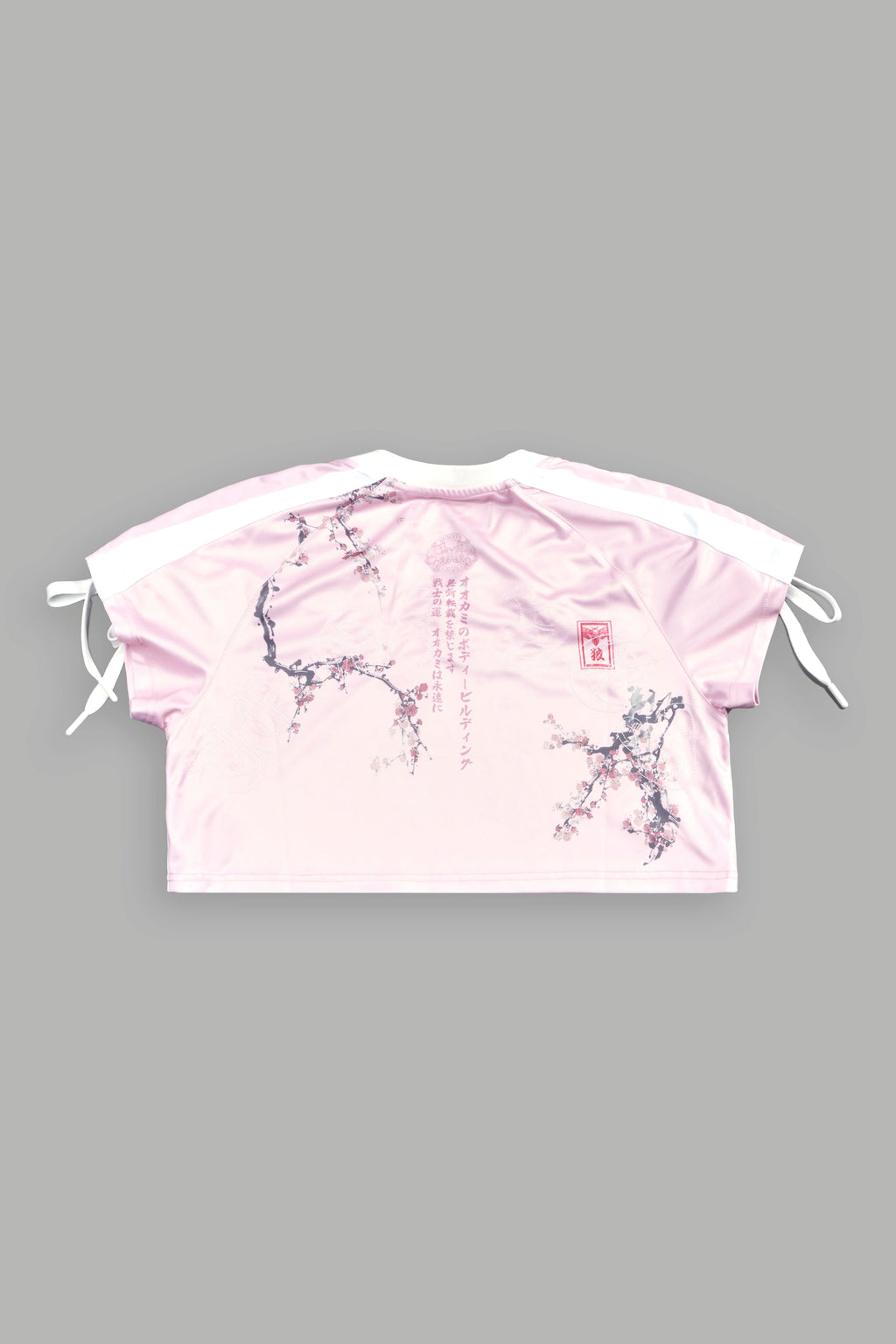 She Wave She Laced Crop Jersey Top in Blush Pink — imagem 2
