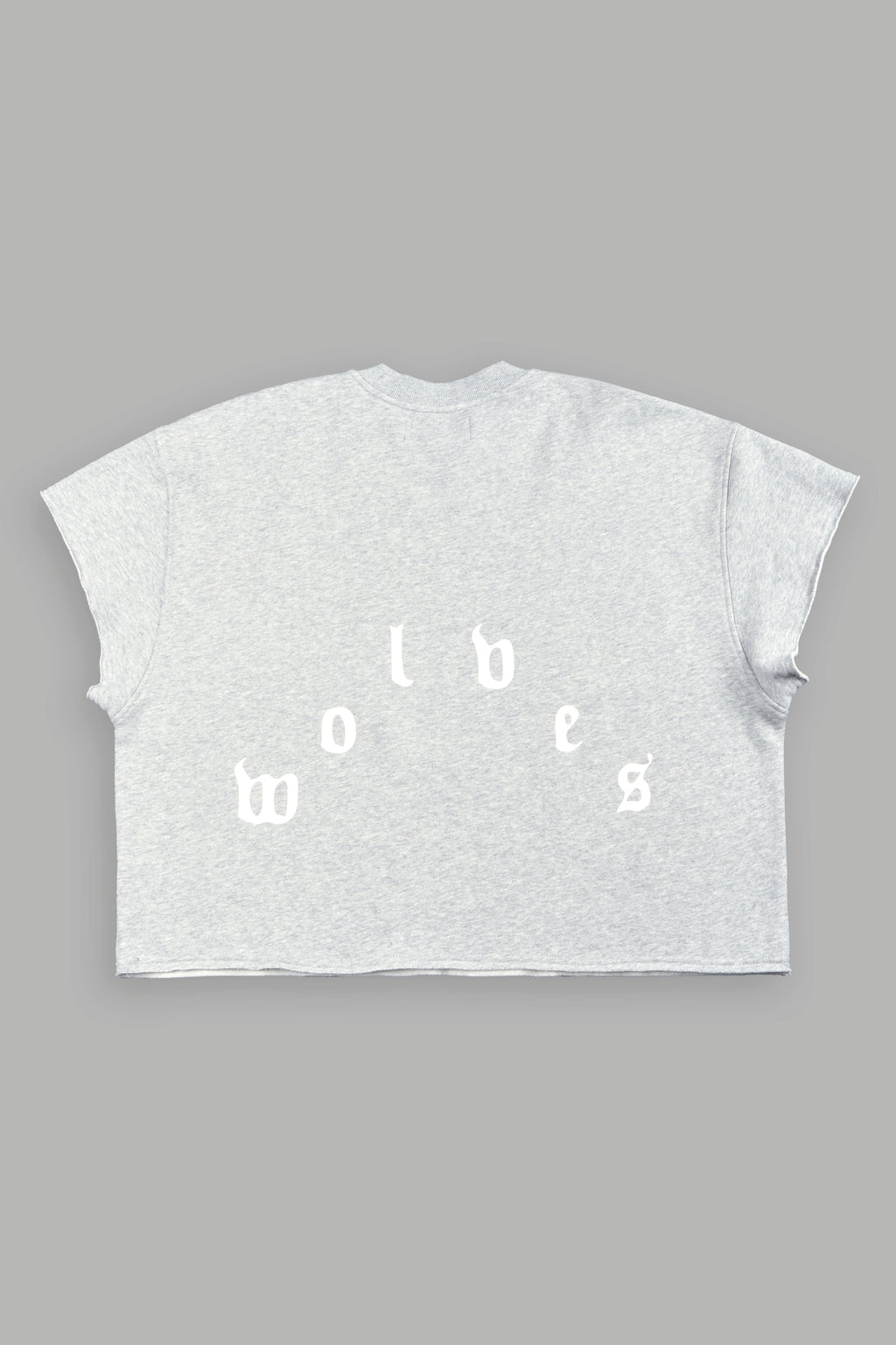 Wolf Pyramid Raw Hem Box Cut Cap Sleeve London Crewneck In Light Athletic Gray - imagem 3
