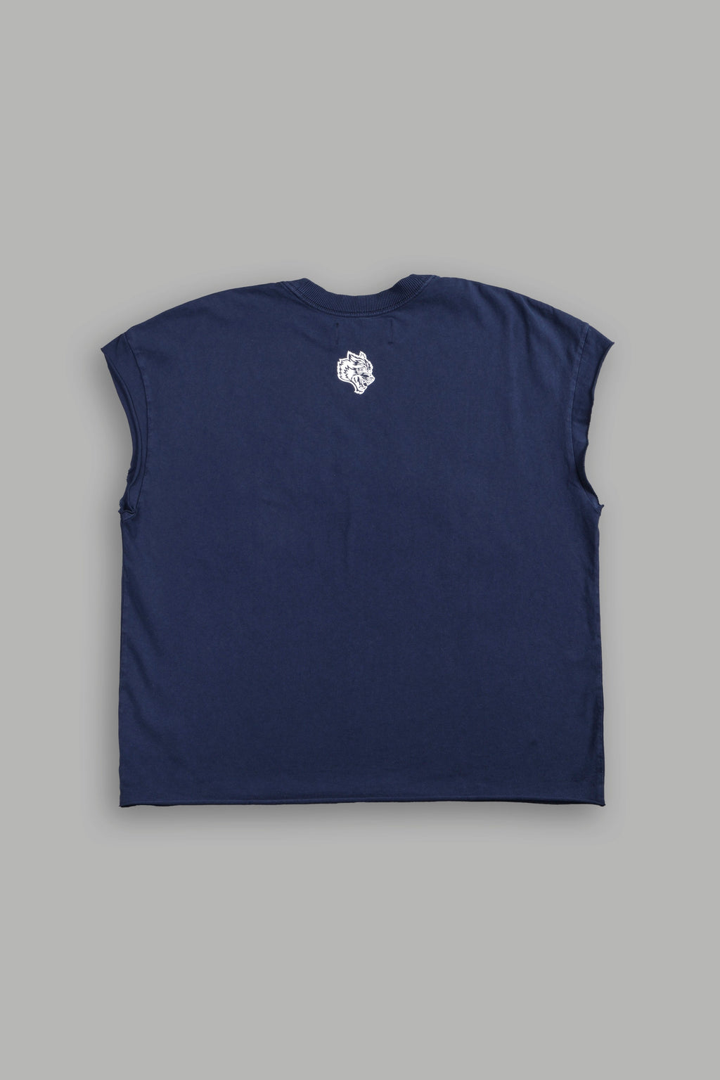 Ssddnfgu Bushido Grunge Cut-Off Mid Length Raw Hem Tee in Navy — imagem 3